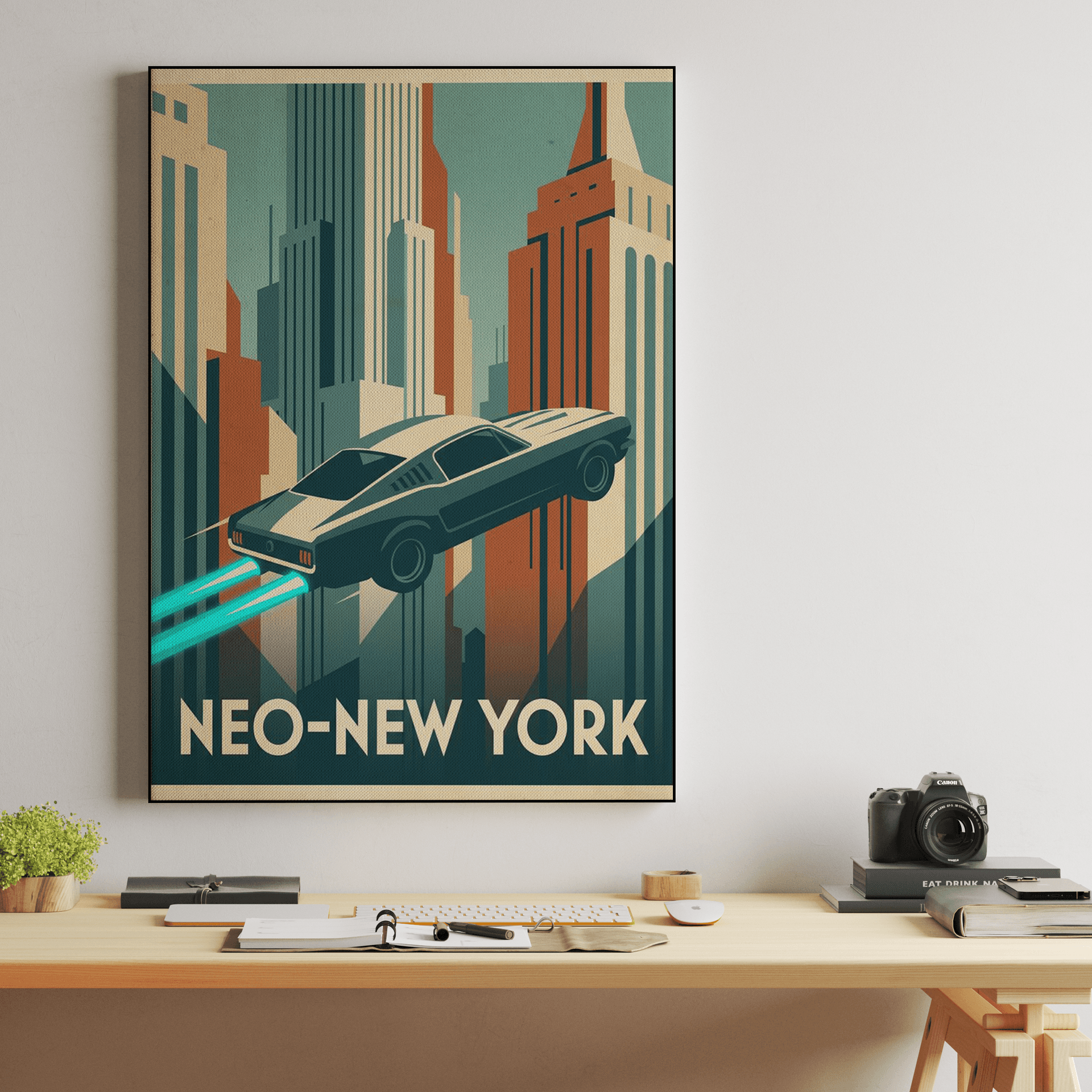 Neo-New York: Classic Ford Mustang Hovercar