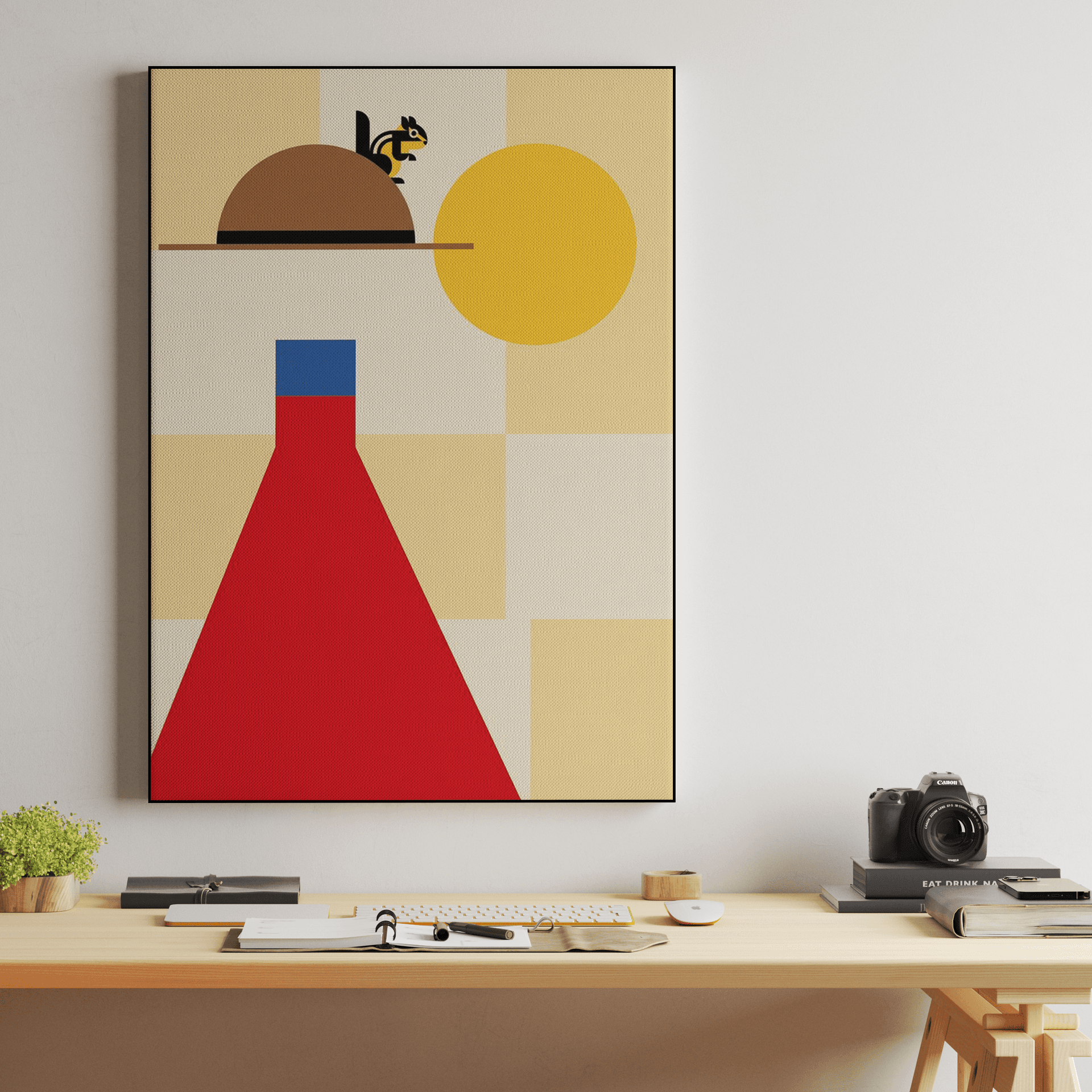 The Hat and the Sun - Abstract Geometric Poster