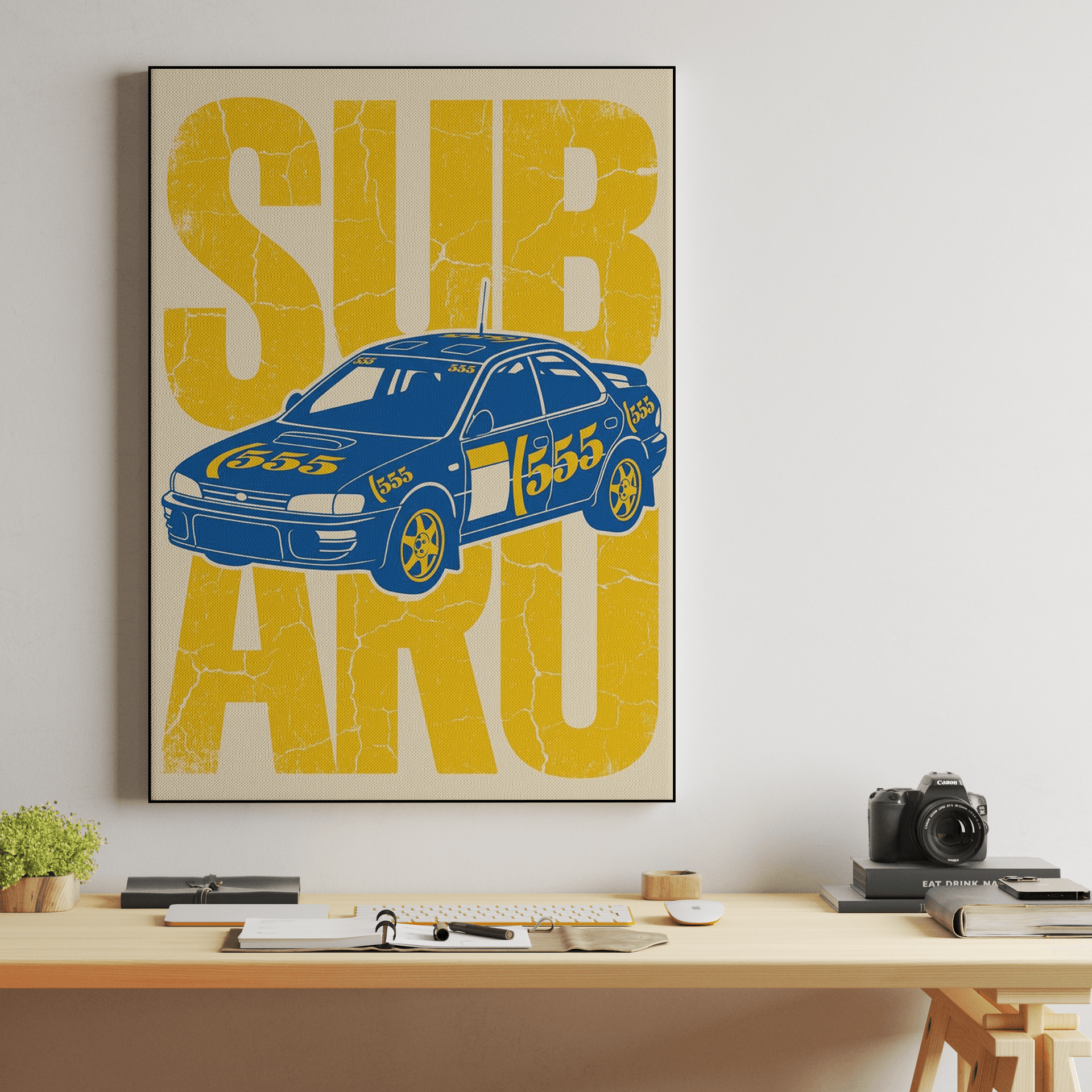 Subaru Impreza Vintage Typography Art