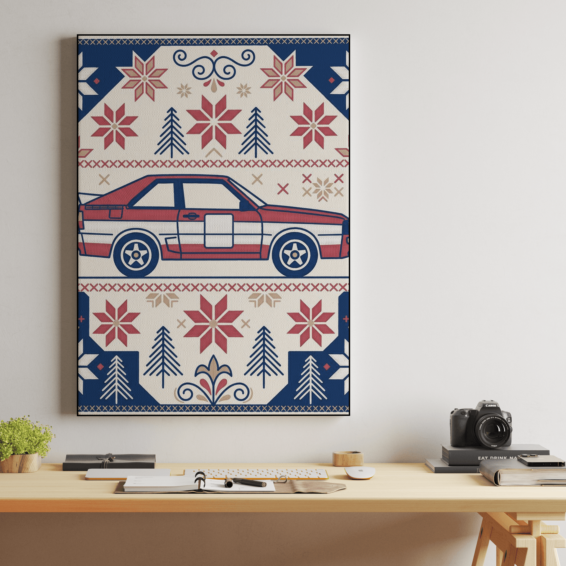 Audi Quattro Nordic Holiday Knit Pattern Art
