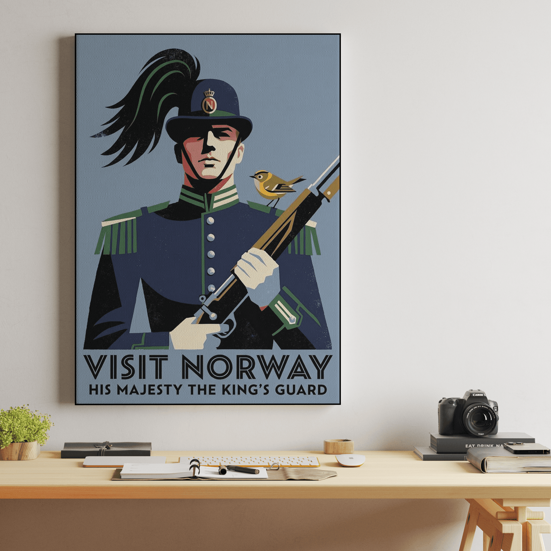 Visit Norway Retro Poster: His Majesty's King's Guard