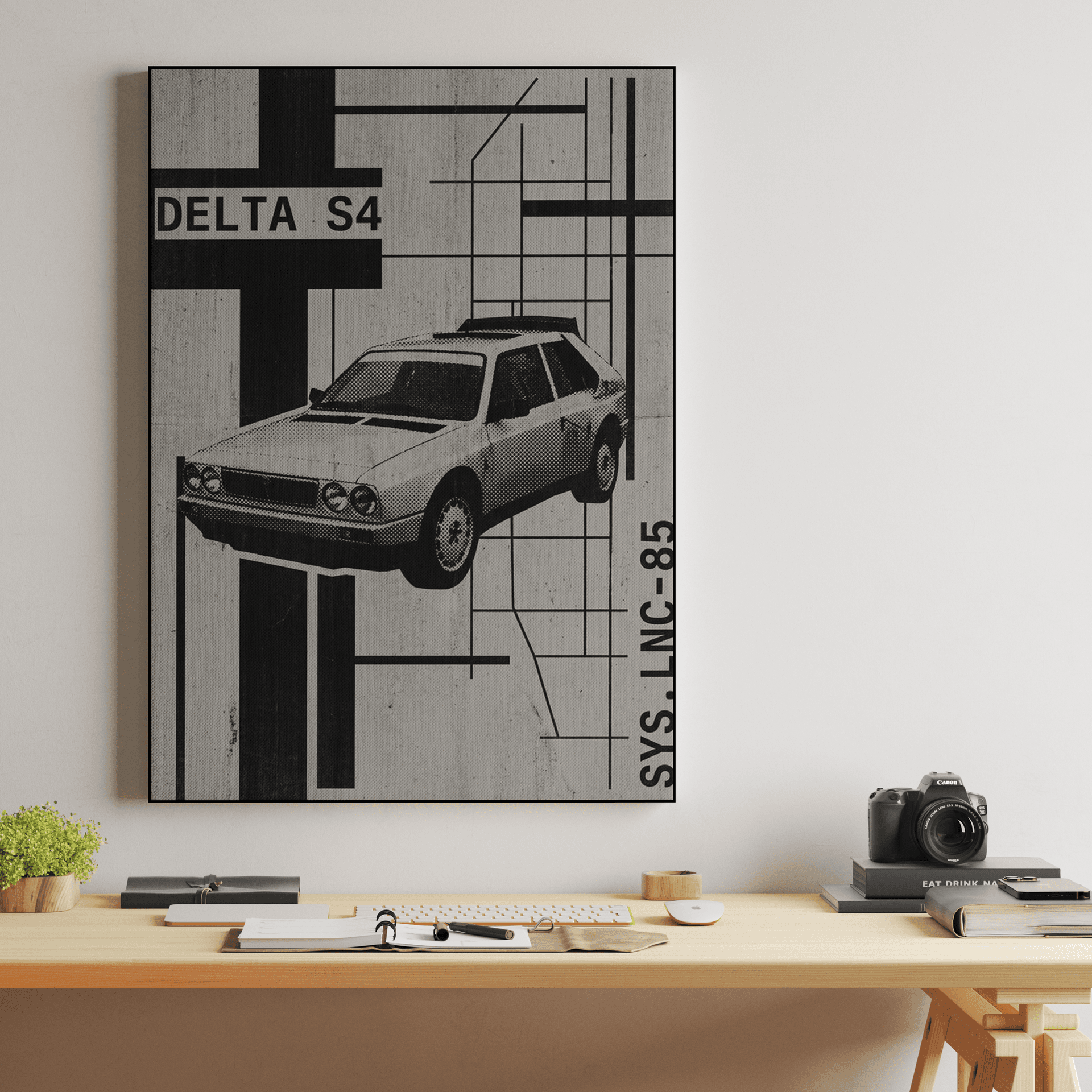 Lancia Delta S4 - Retro Technical Poster