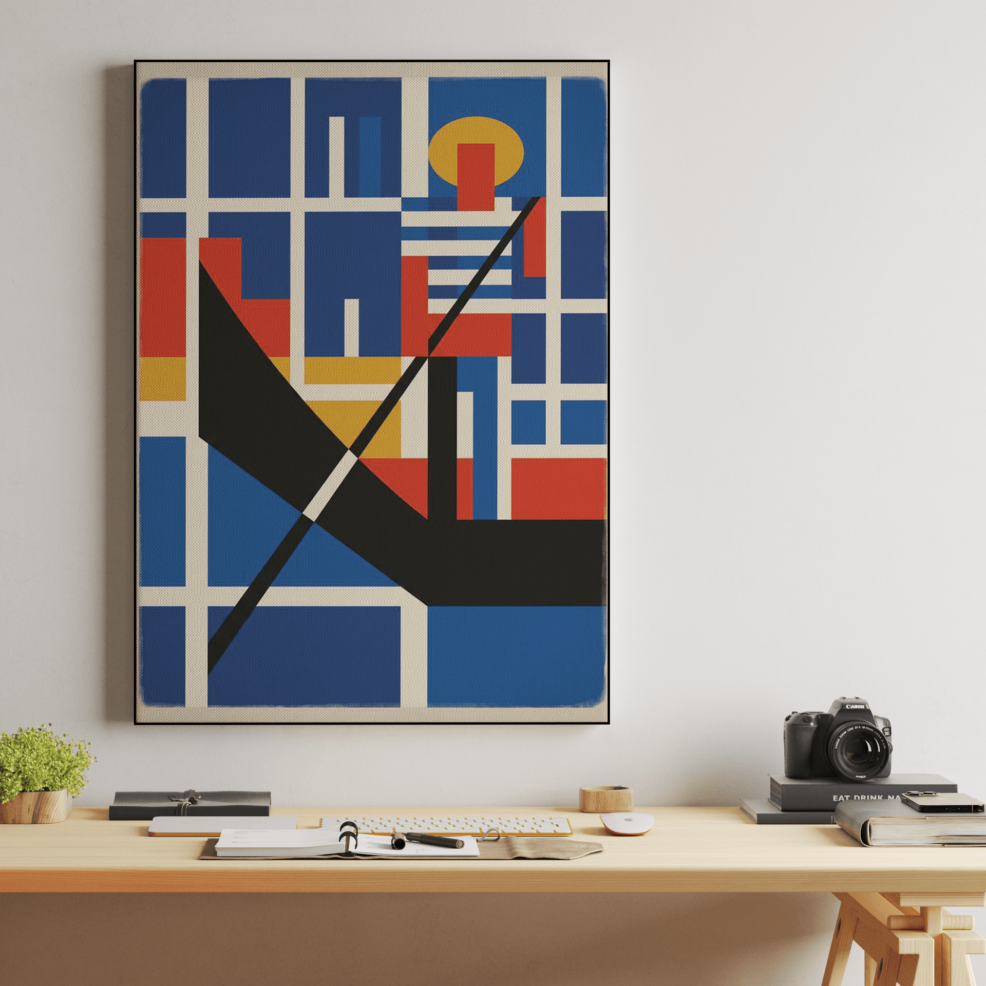 De Stijl Venezia: Abstract Venetian Gondola Art