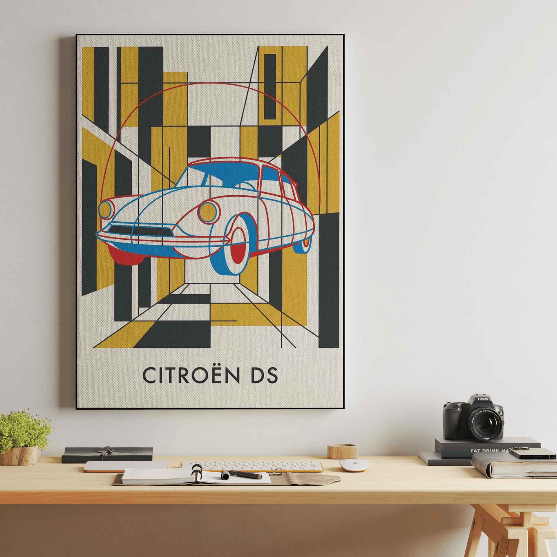 Citroën DS: De Stijl Geometric Poster