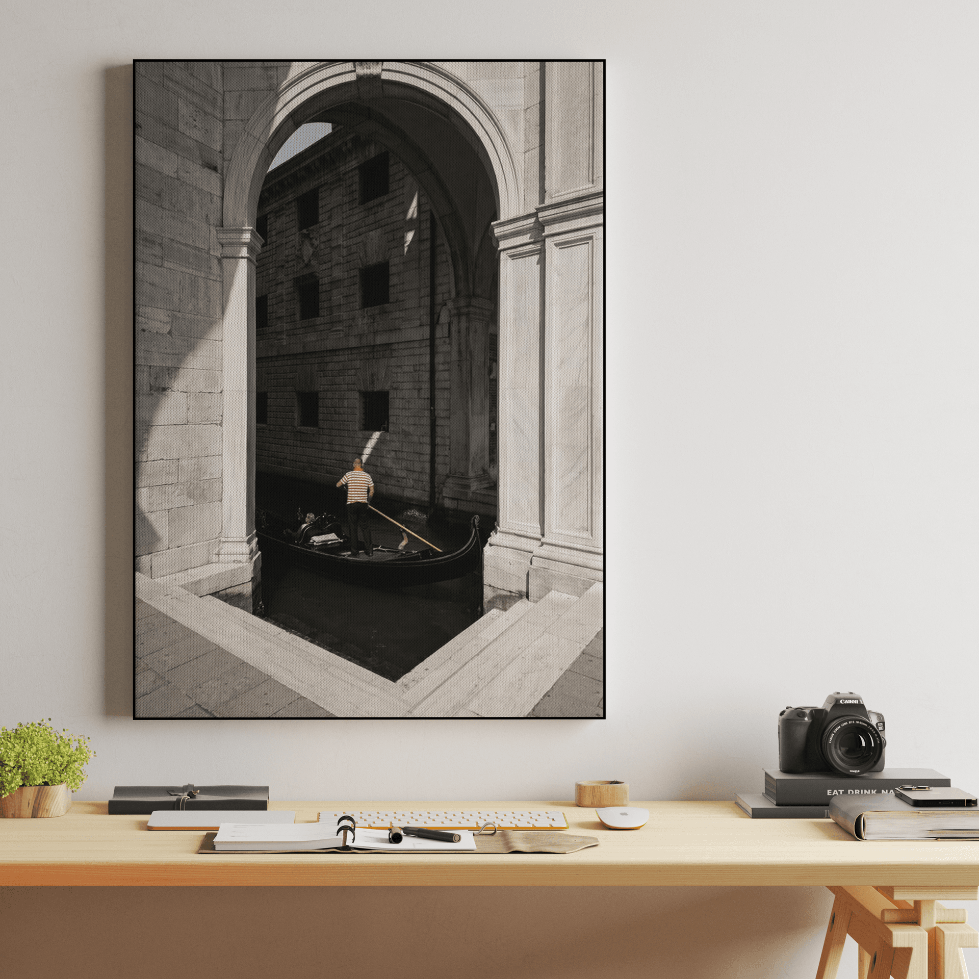 Through the Arch: Venice Gondolier Portrait