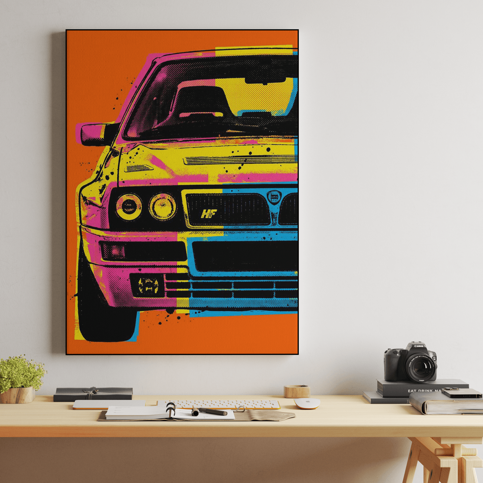 Lancia Delta Integrale Neon Pop Art Poster