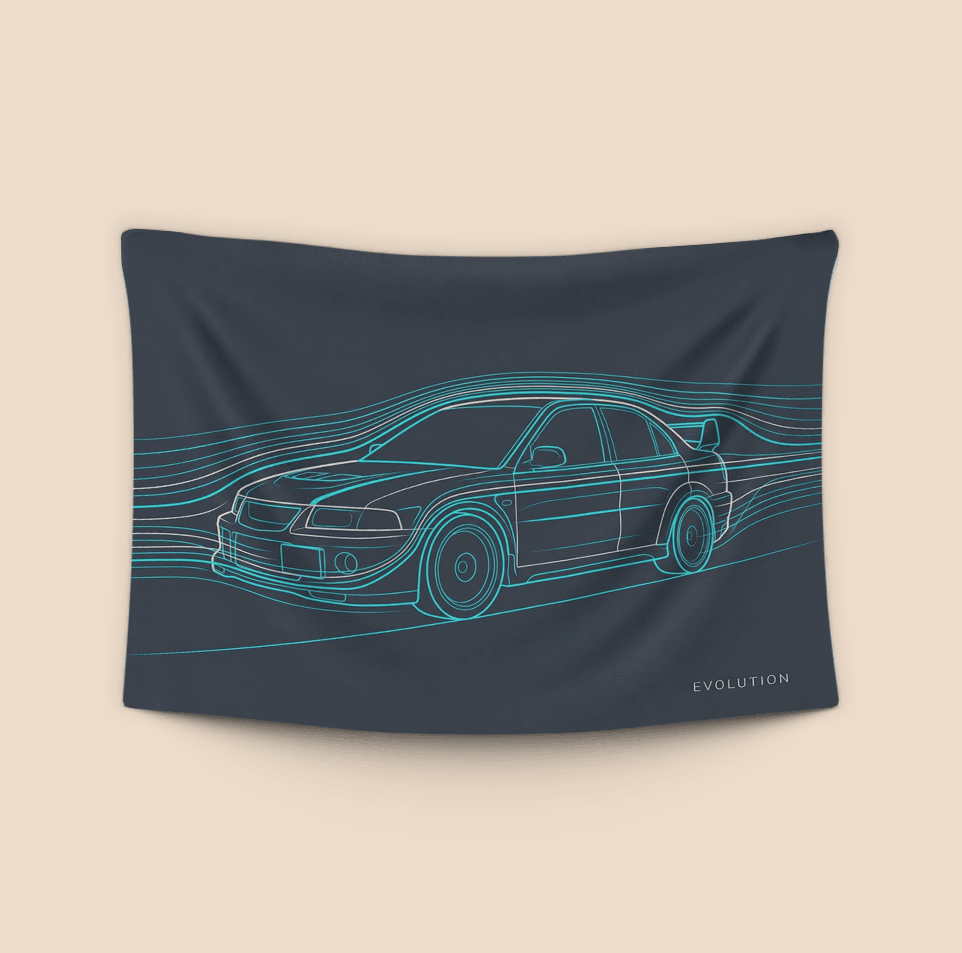 Mitsubishi Lancer Evo Wind Tunnel Aerodynamics Art