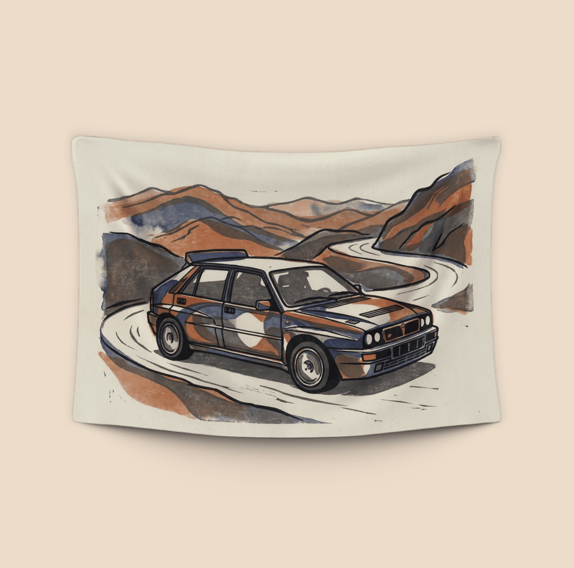Delta Integrale Mountain Pass Block Print