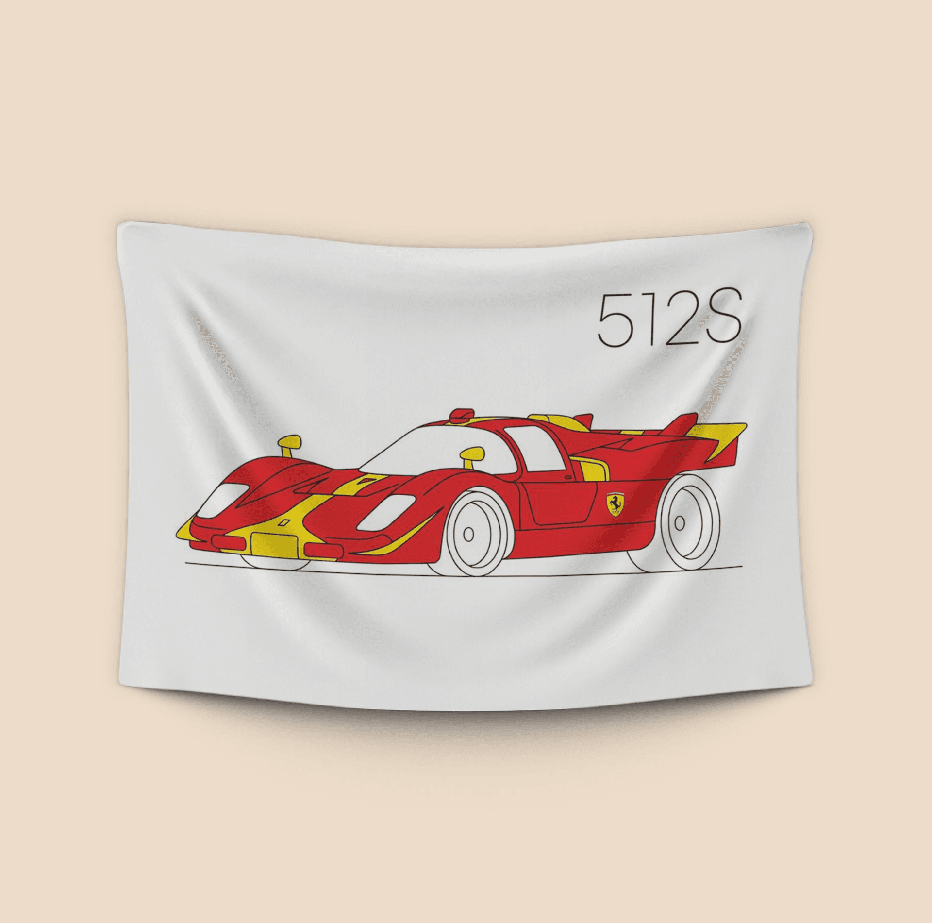 Ferrari 512S Minimalist Line Art