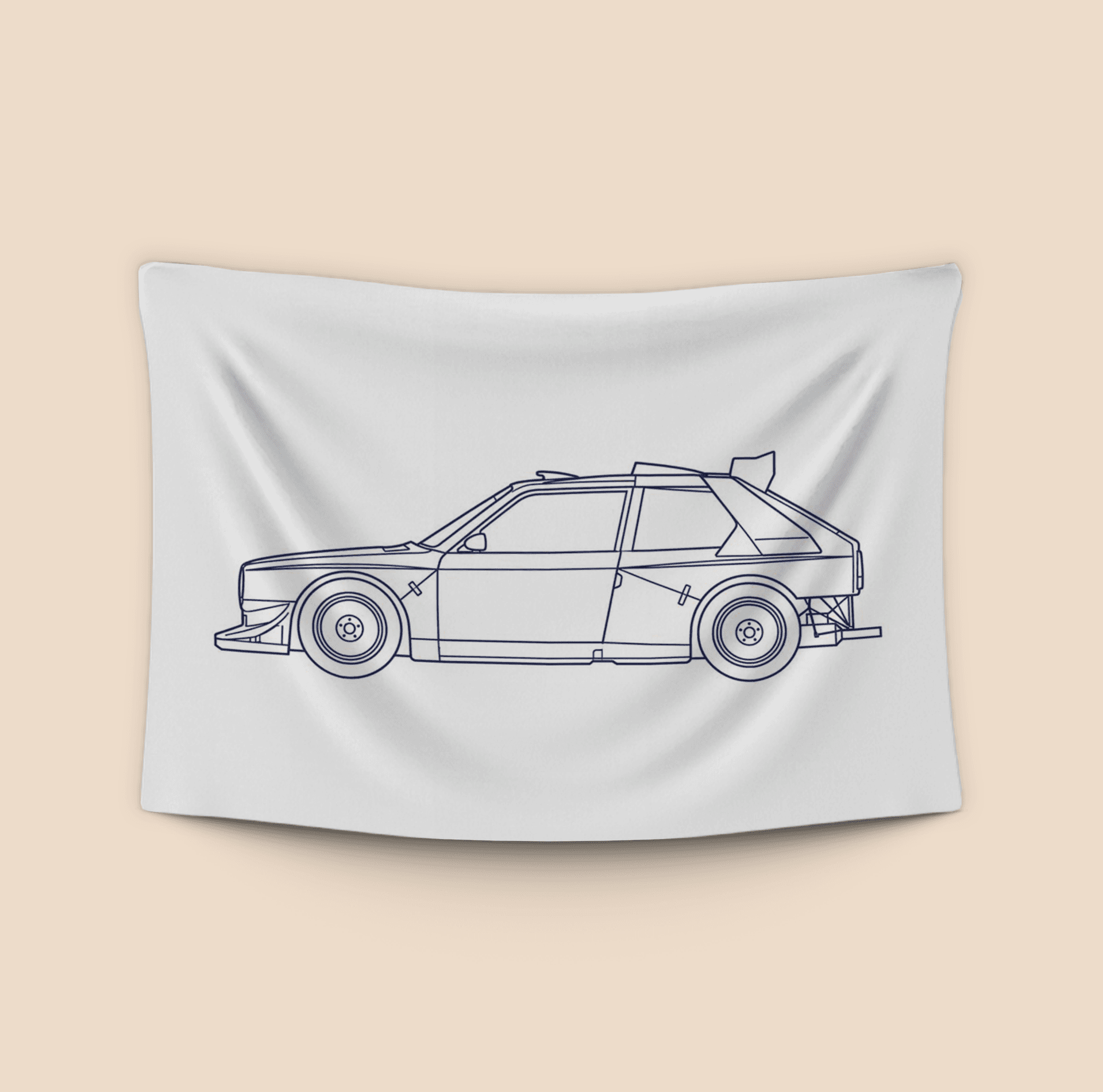 Peugeot 205 T16: Minimalist Line Art