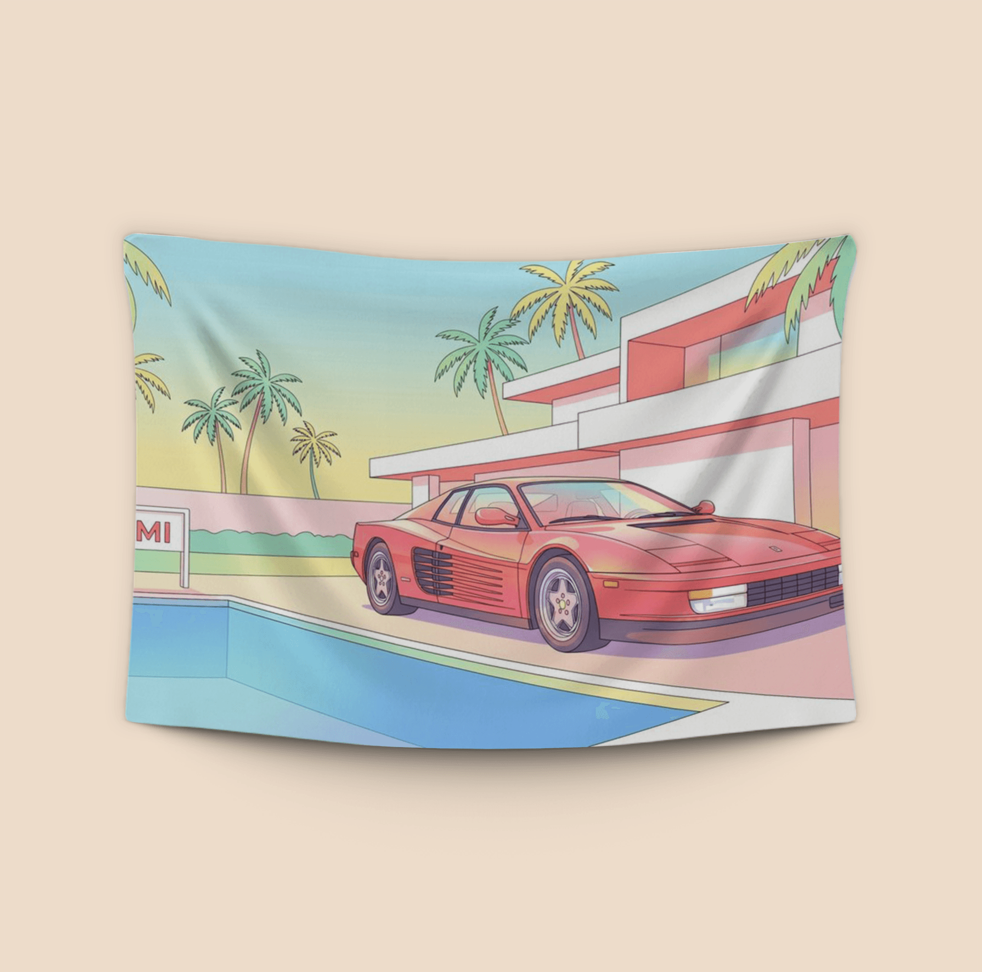 Miami Poolside: Classic Ferrari Testarossa