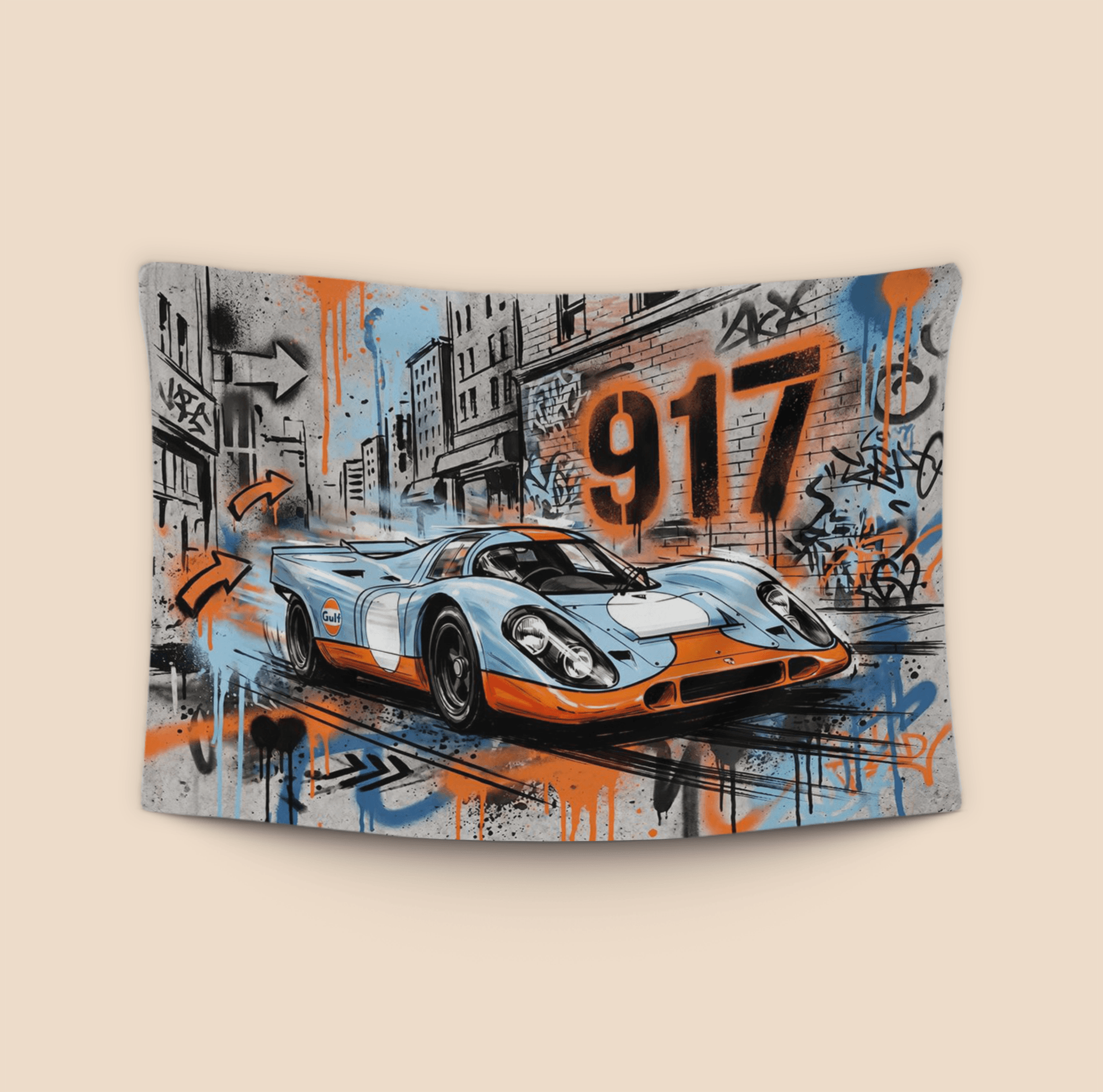 Porsche 917 Gulf Livery Street Art