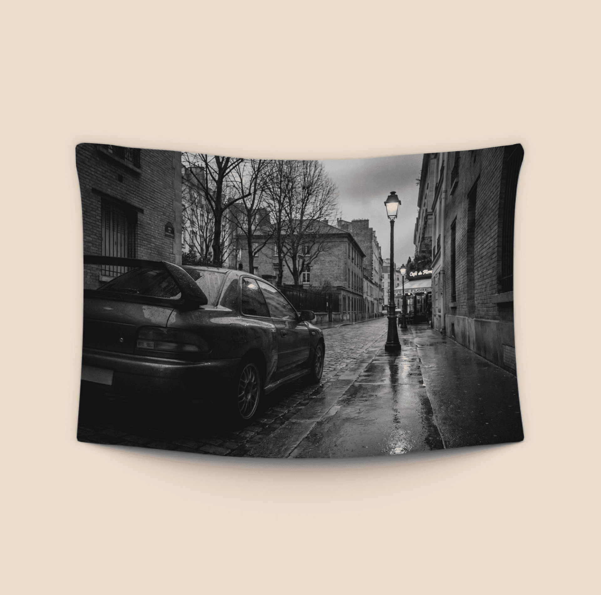 Rainy Paris - Subaru Impreza 22B STi at Café de Flore
