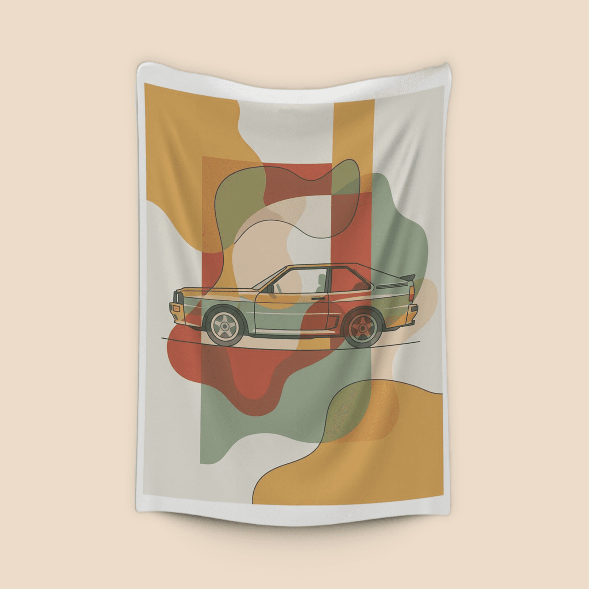 Audi Quattro Mid Century Modern Abstract Art