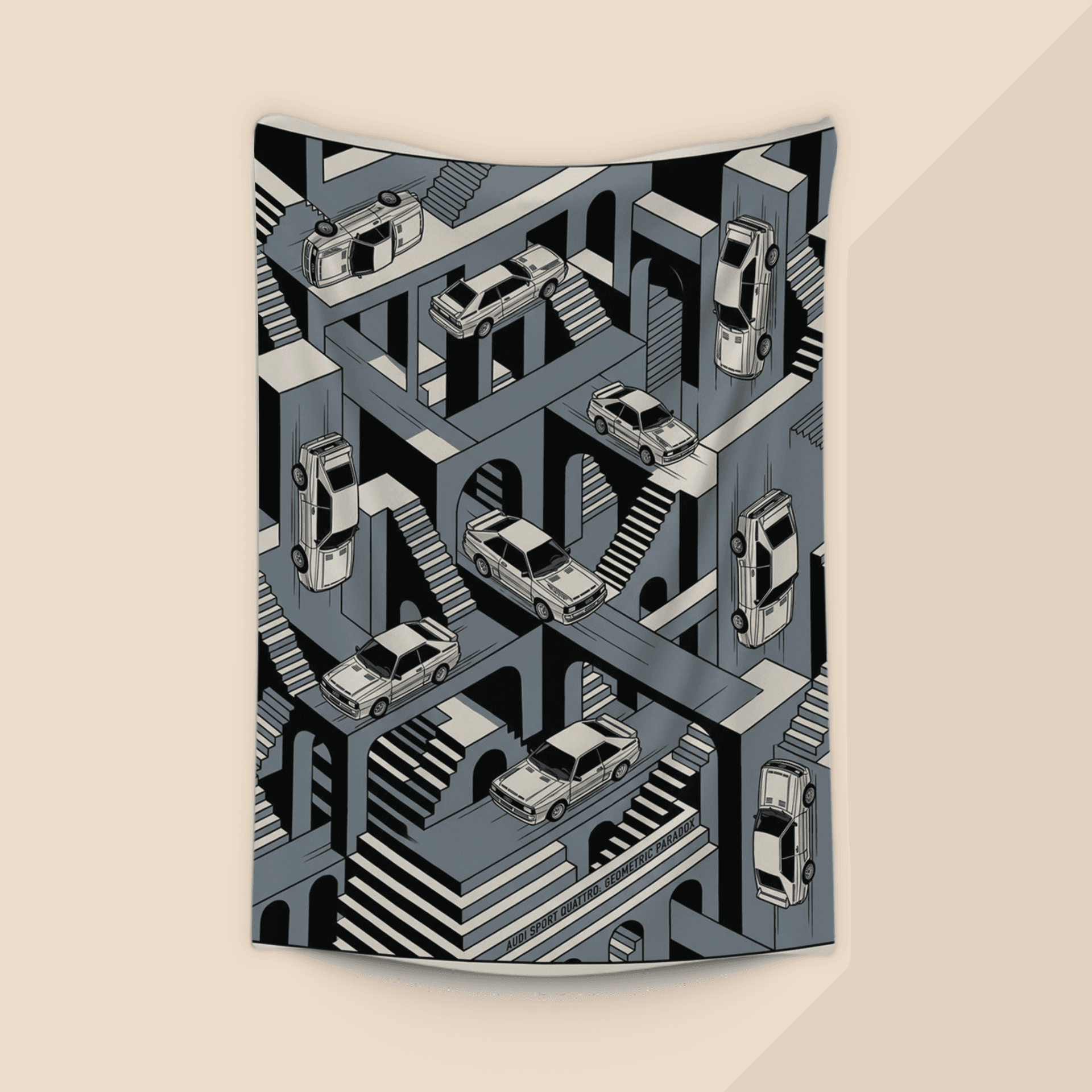 Audi Sport Quattro Escher Style Geometric Paradox