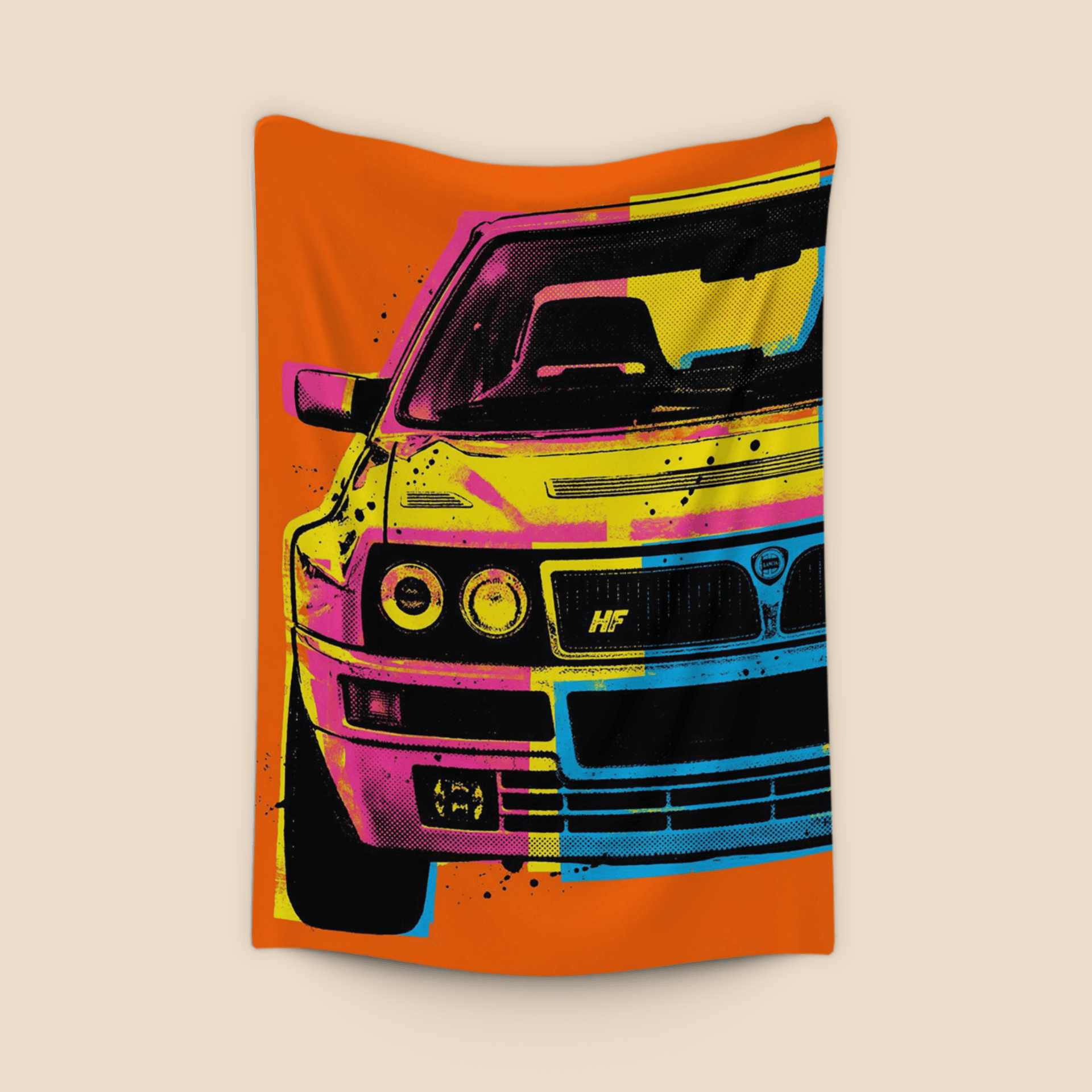 Lancia Delta Integrale Neon Pop Art Poster