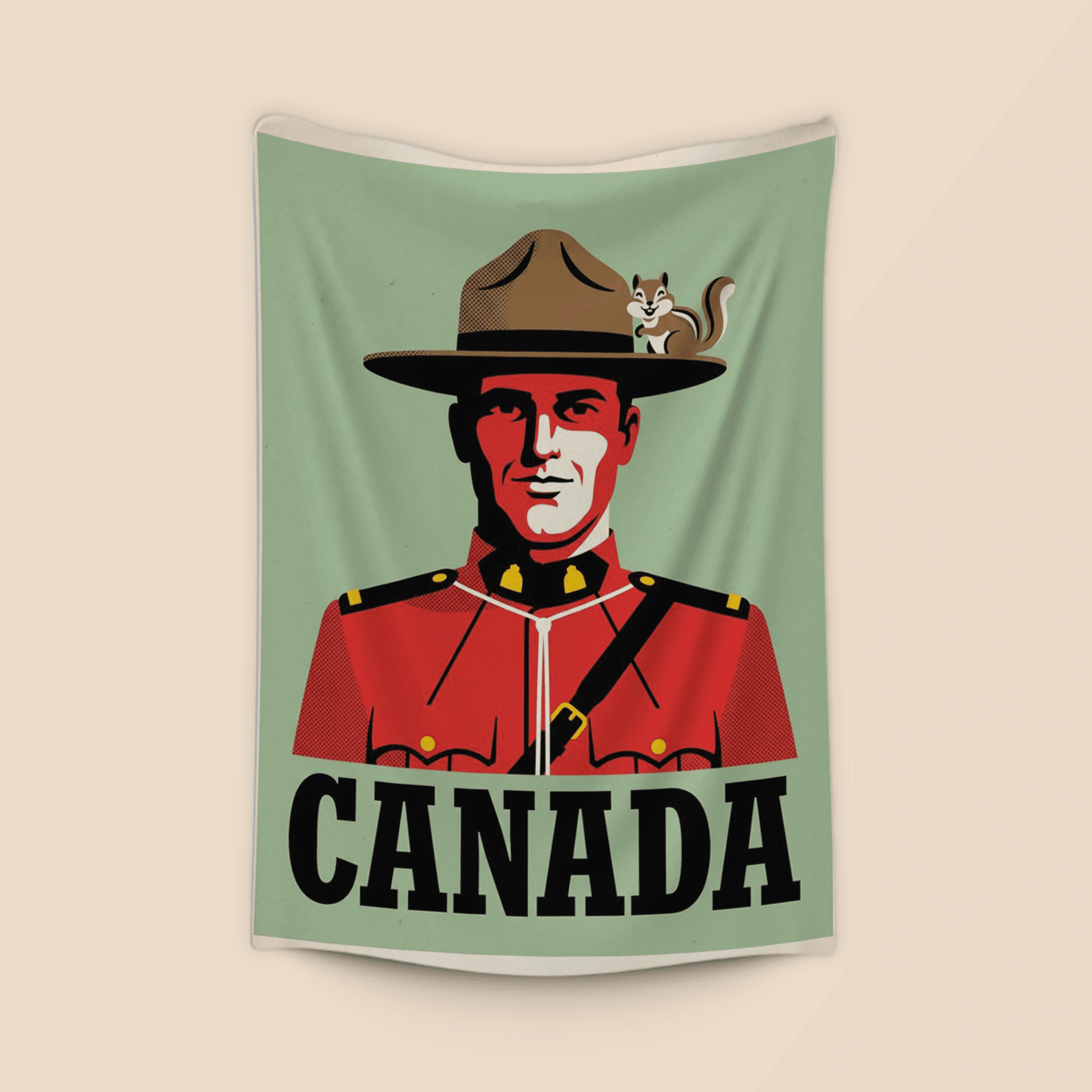 Canada Retro Poster: Classic Mountie and Chipmunk