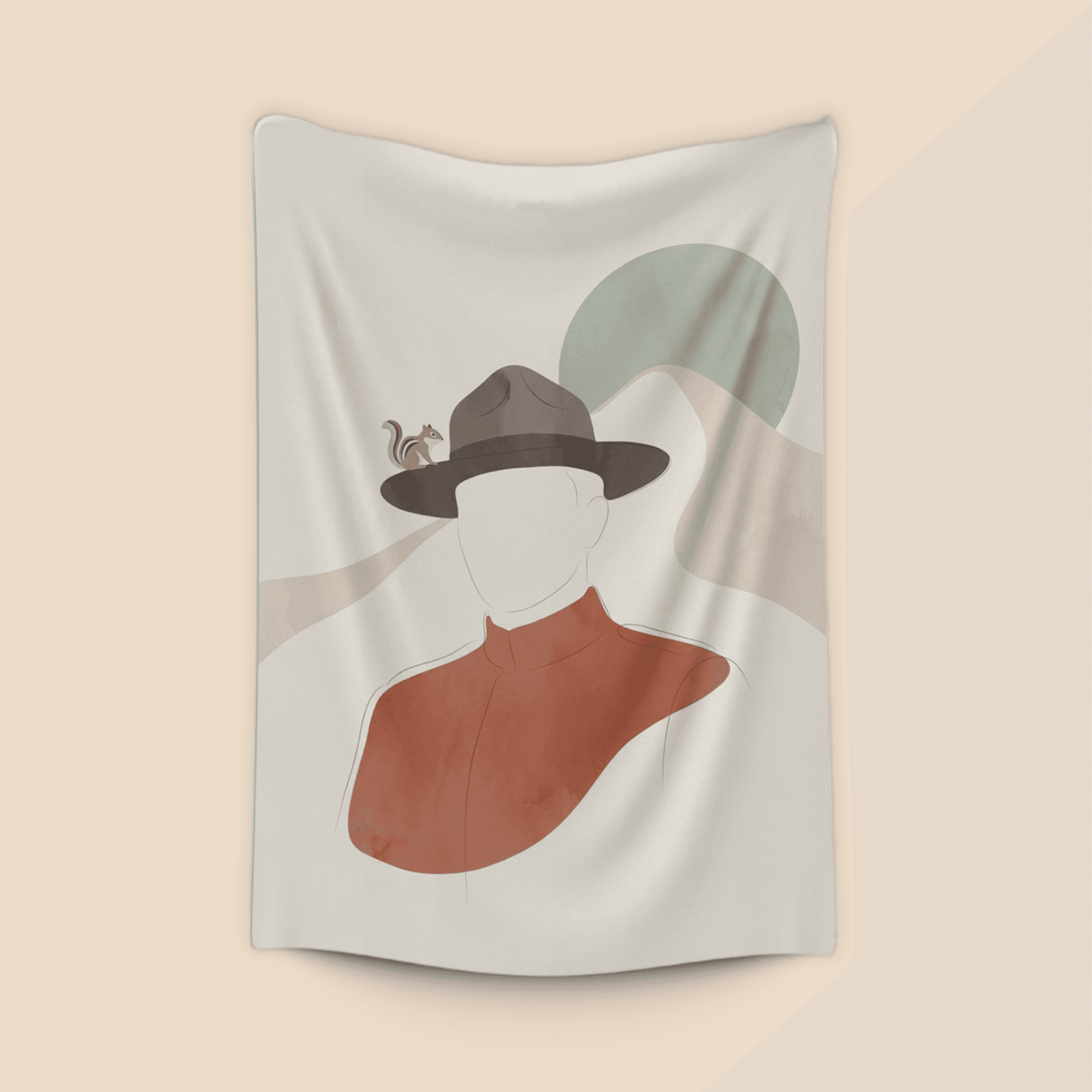 The Ranger and the Chipmunk - Minimalist Boho Illustration