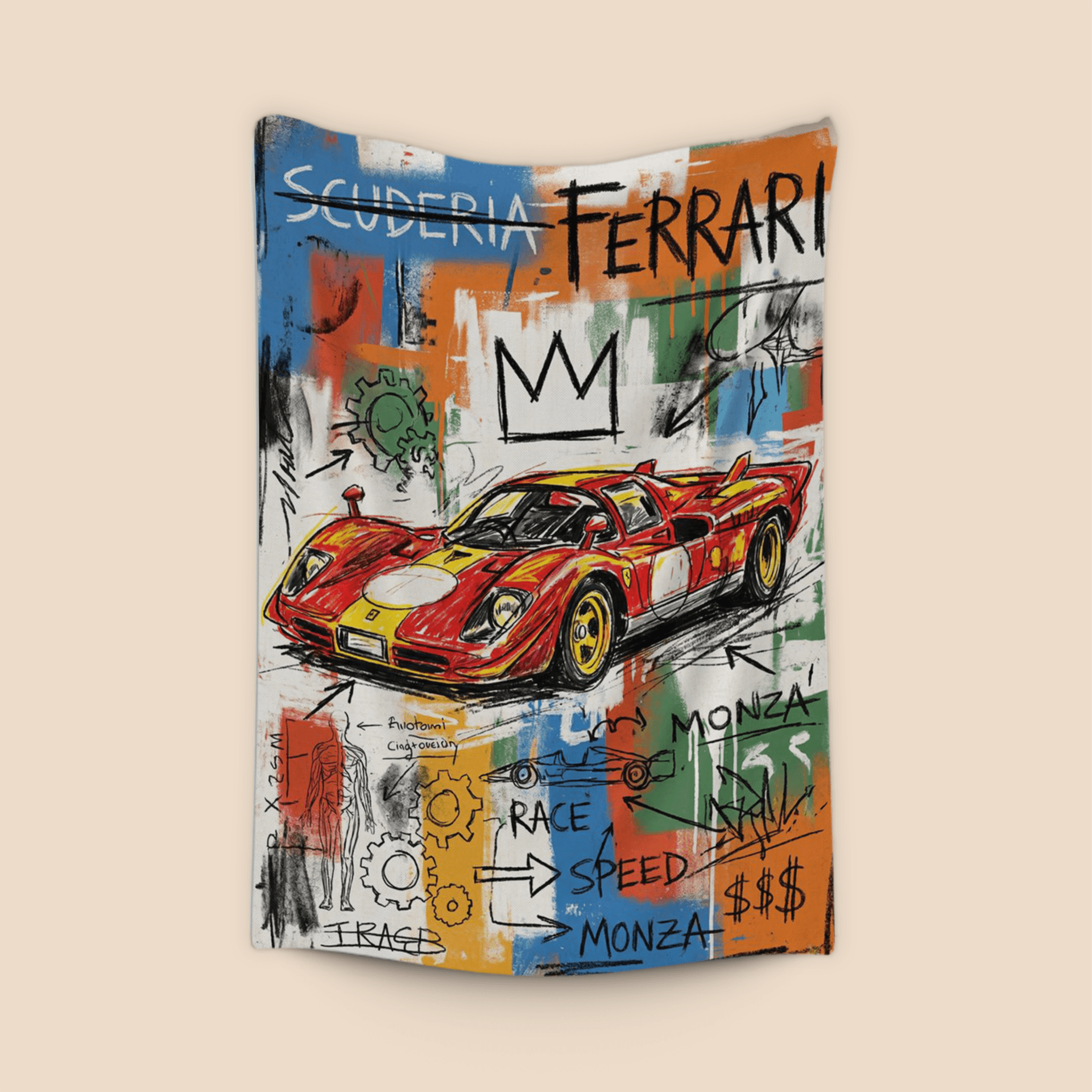 Ferrari 512S Basquiat Style Neo-Expressionism