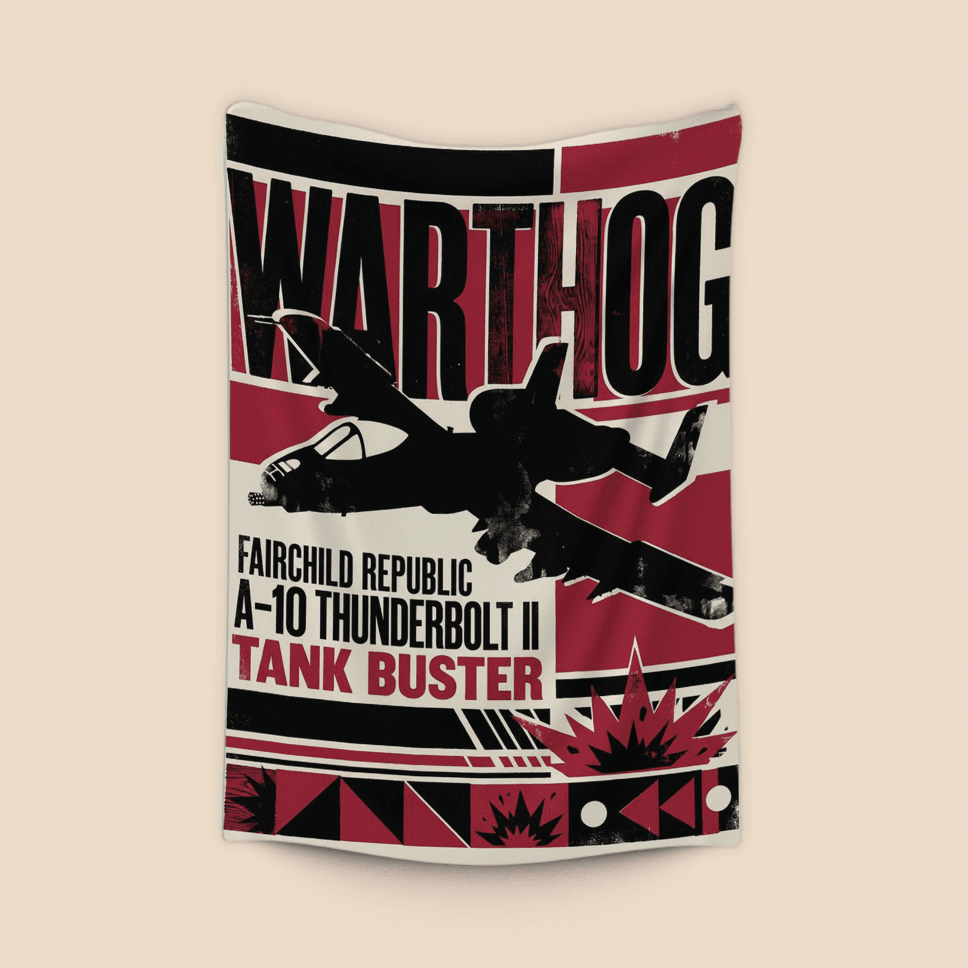 A-10 Thunderbolt II Warthog Retro Poster