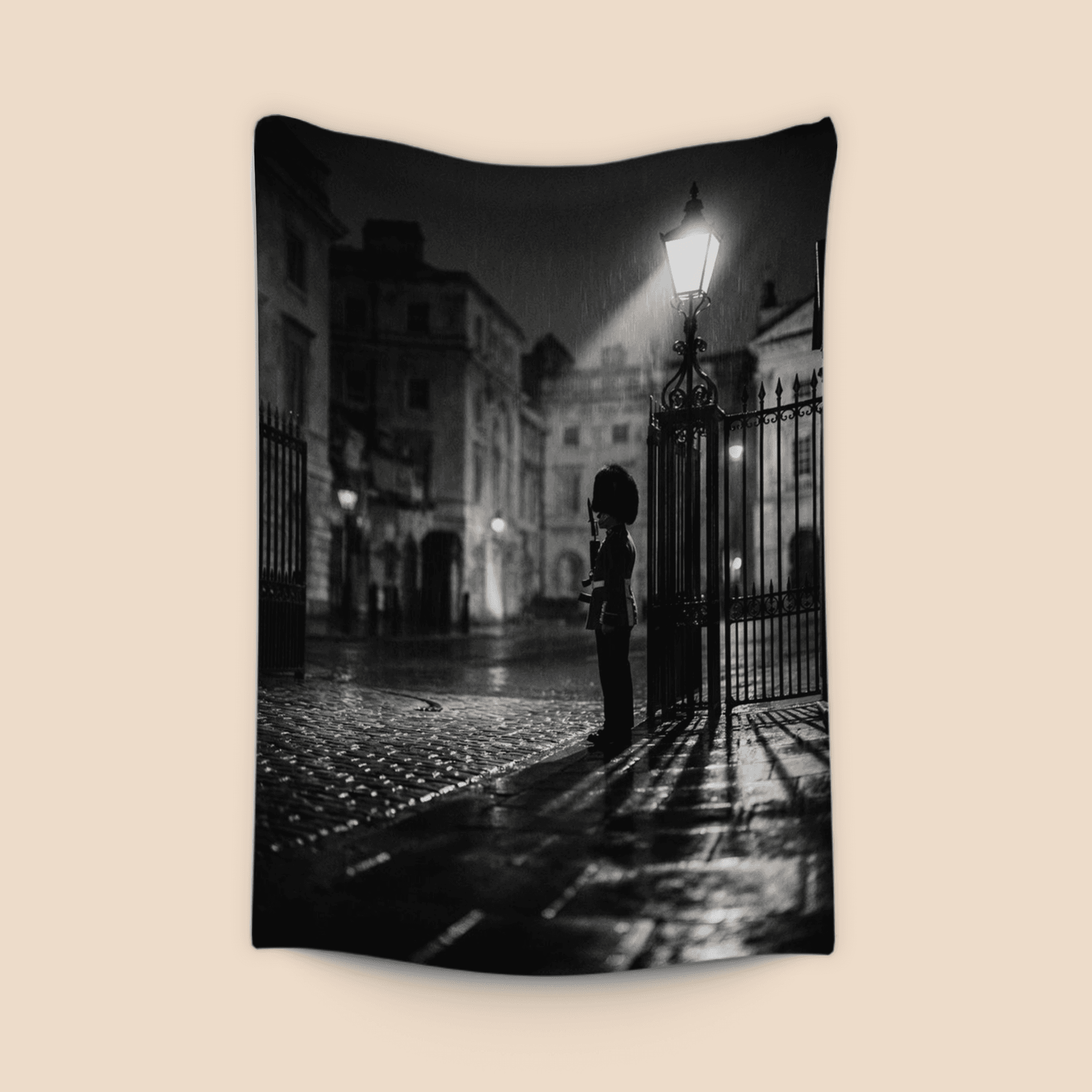 Midnight Sentinel: London Guard in the Rain