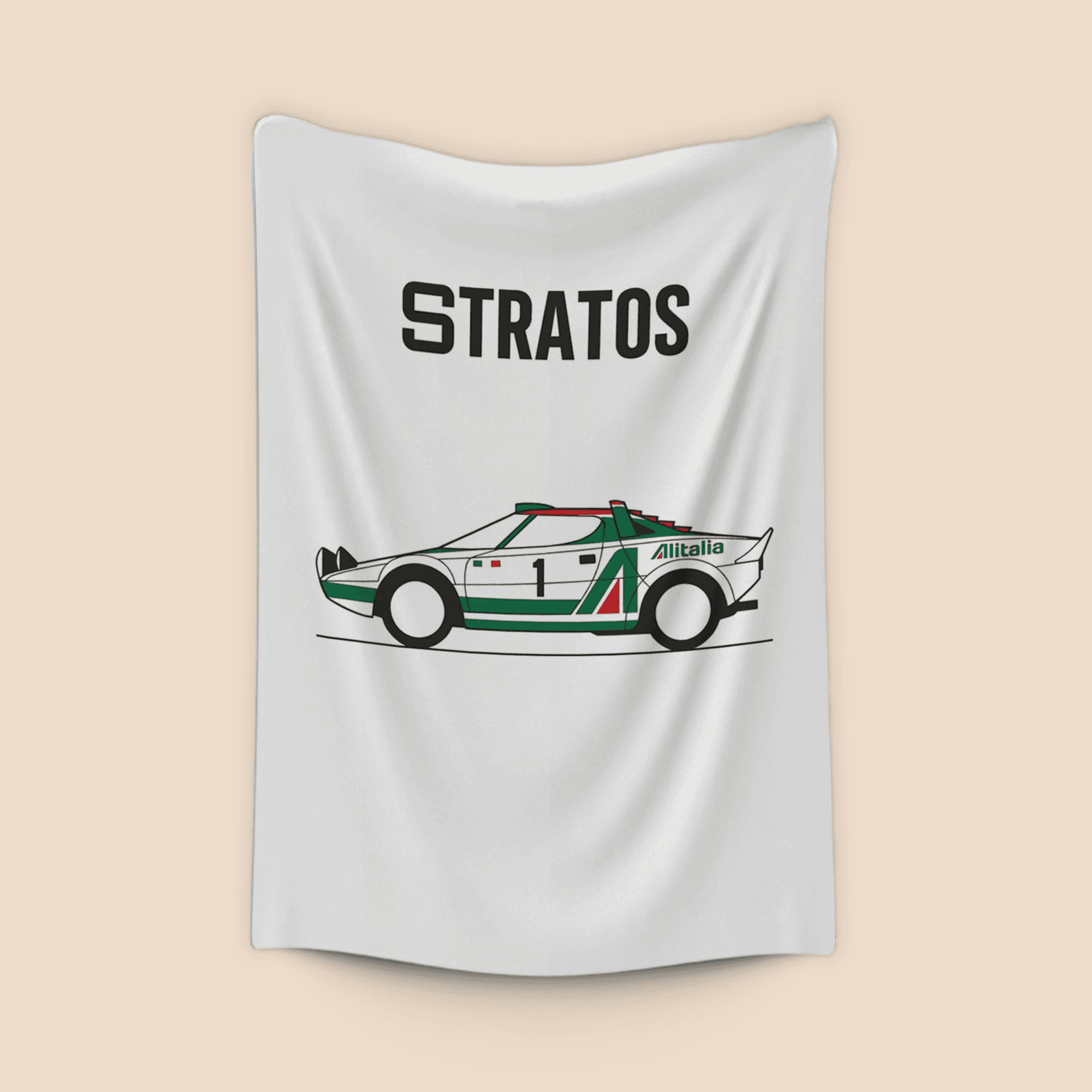Lancia Stratos Alitalia Minimalist Line Art