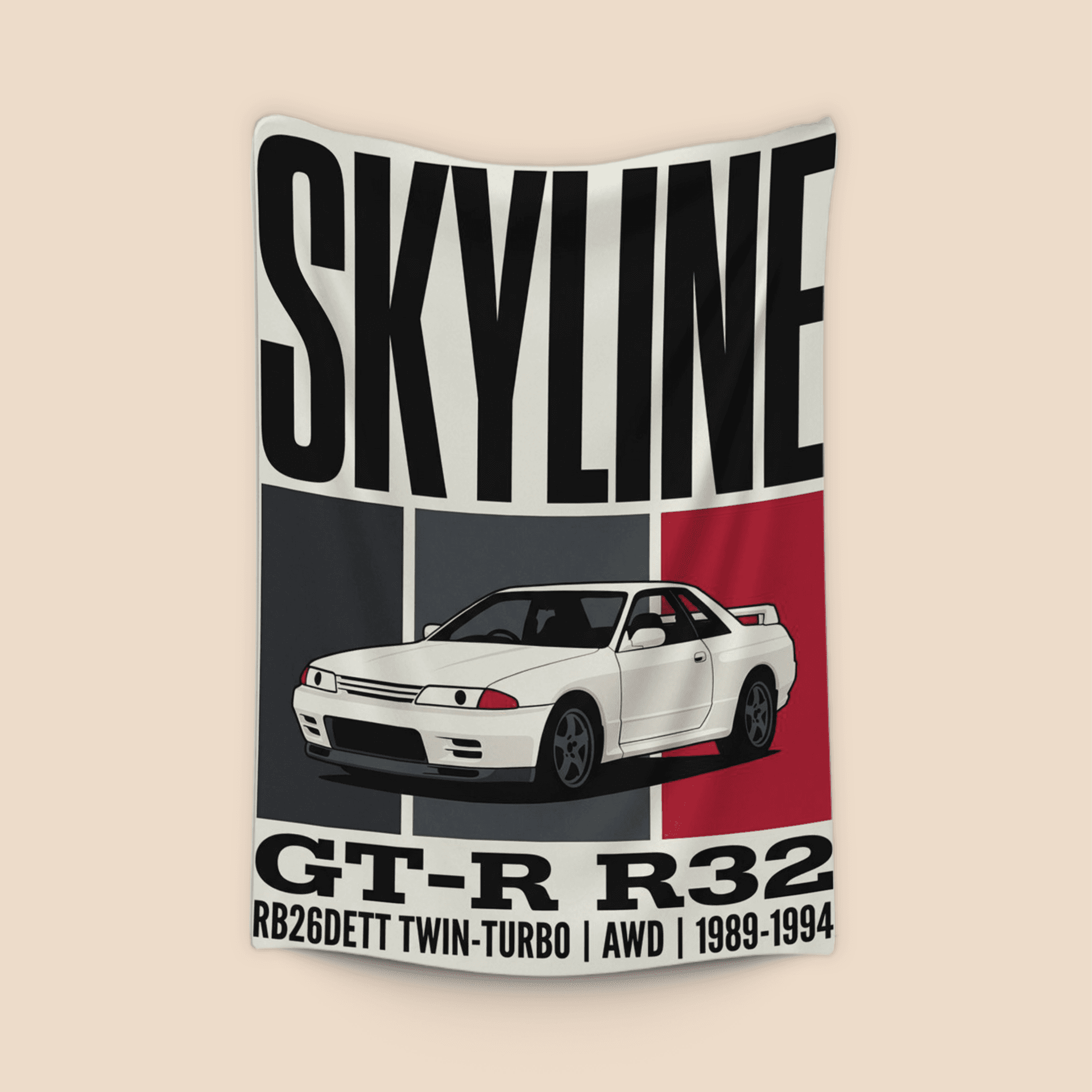 Skyline GT-R R32 Retro Poster