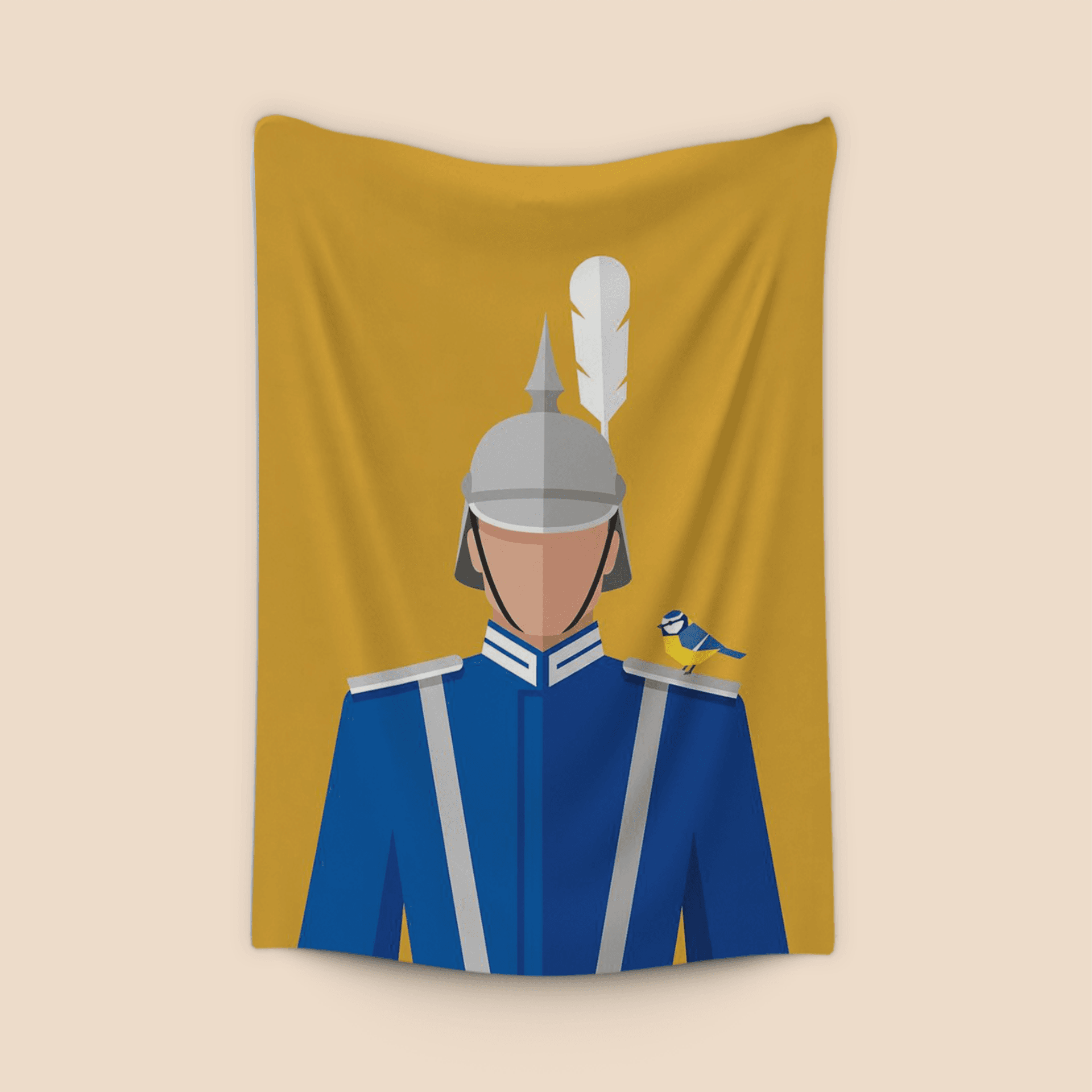 The Guard's Blue Tit: Minimalist Swedish Guard Art