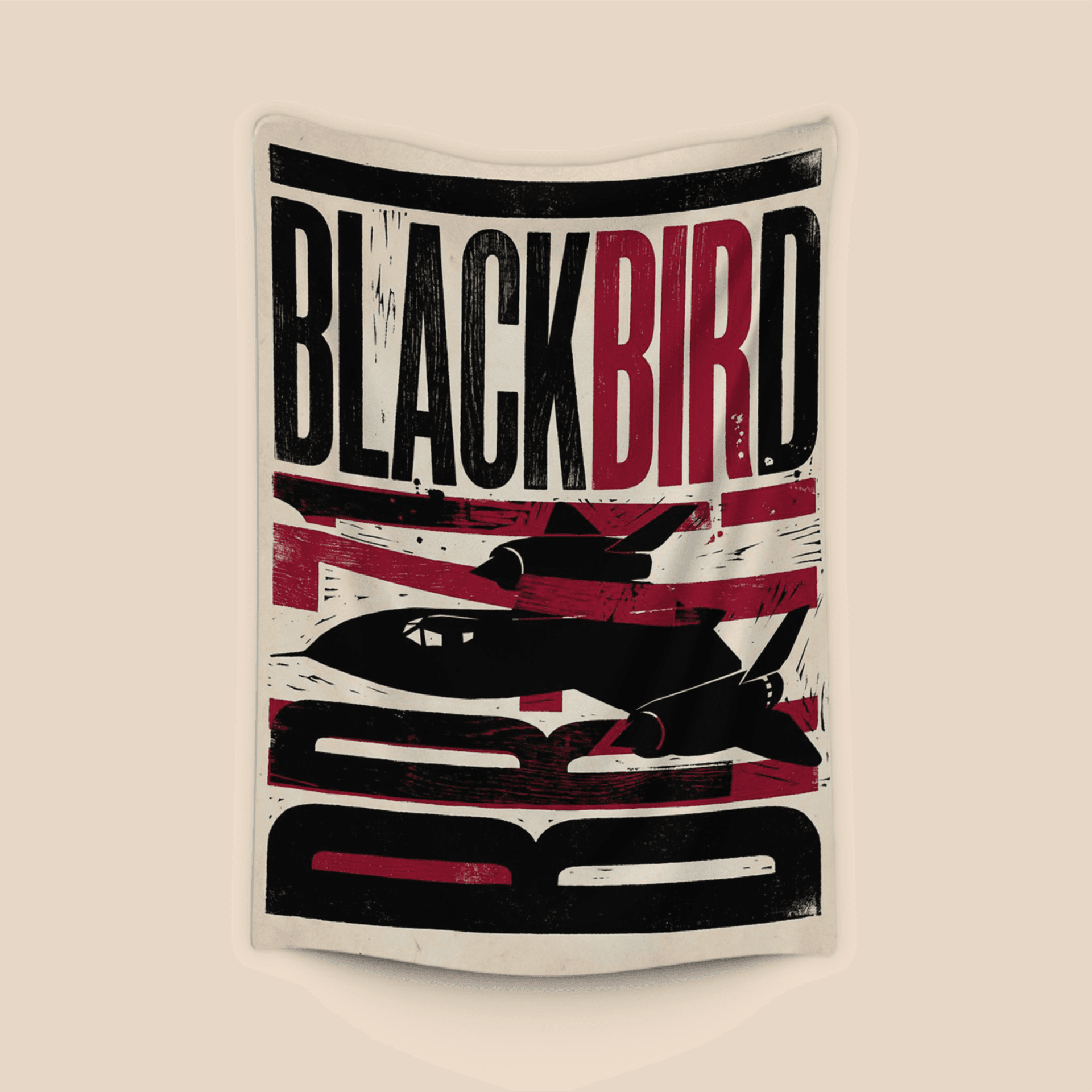 Blackbird Retro Linocut
