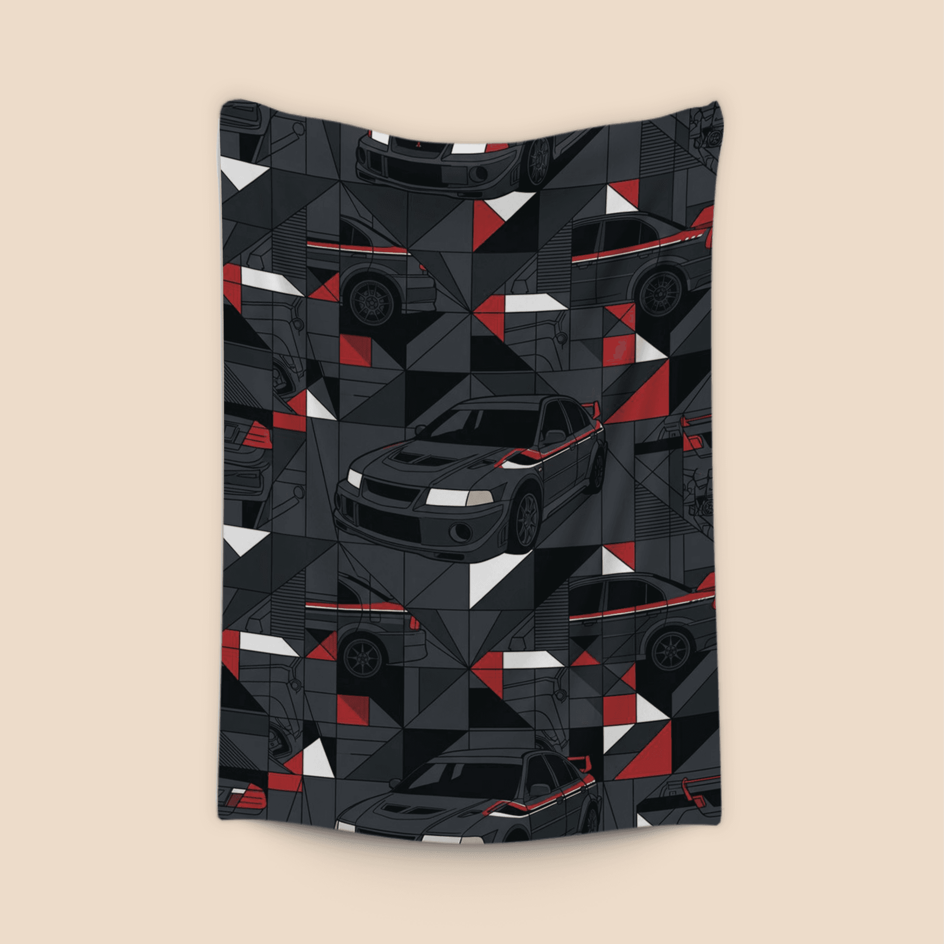 Mitsubishi Lancer Evo Geometric Seamless Pattern Art