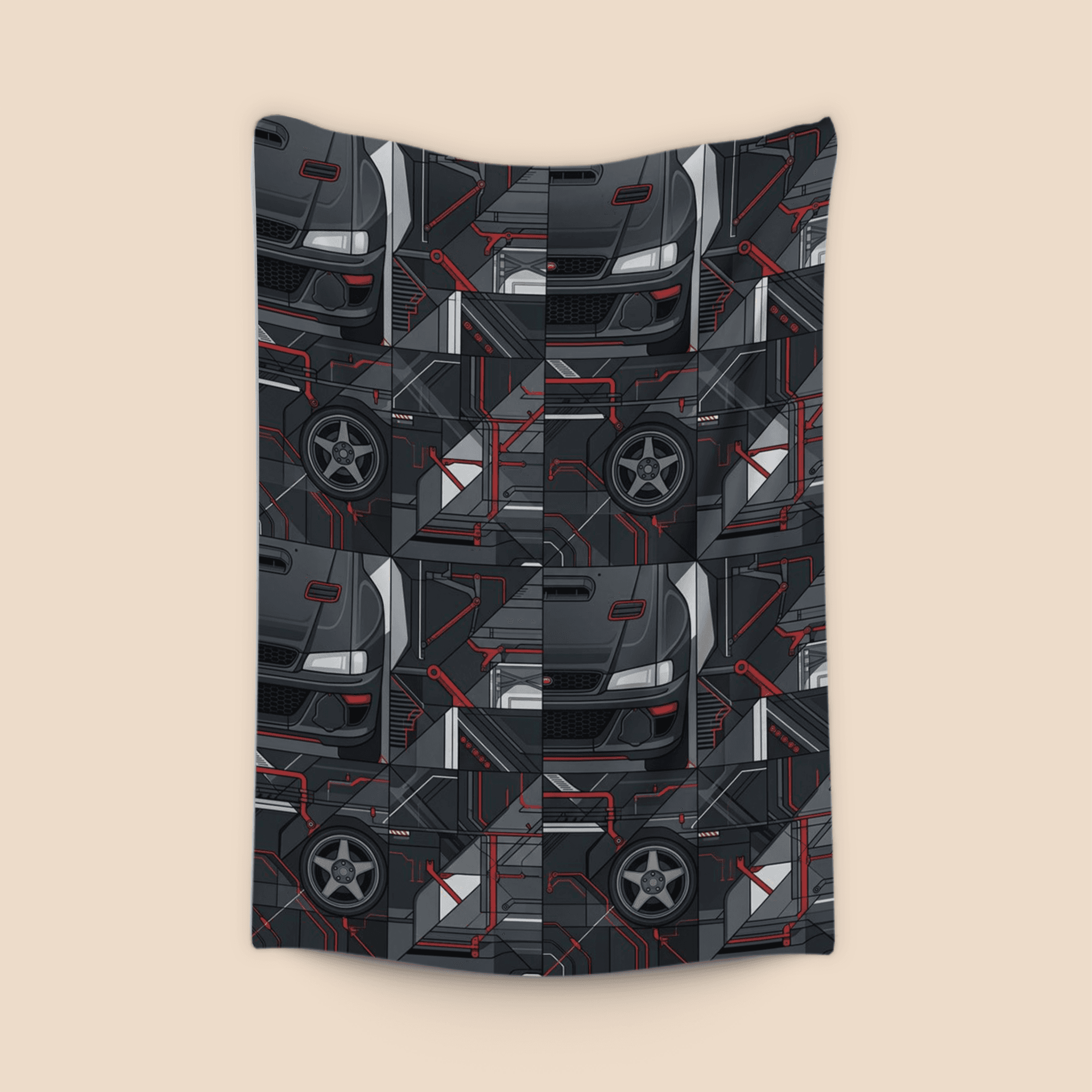 Subaru Impreza Cyberpunk Mecha Seamless Pattern Art