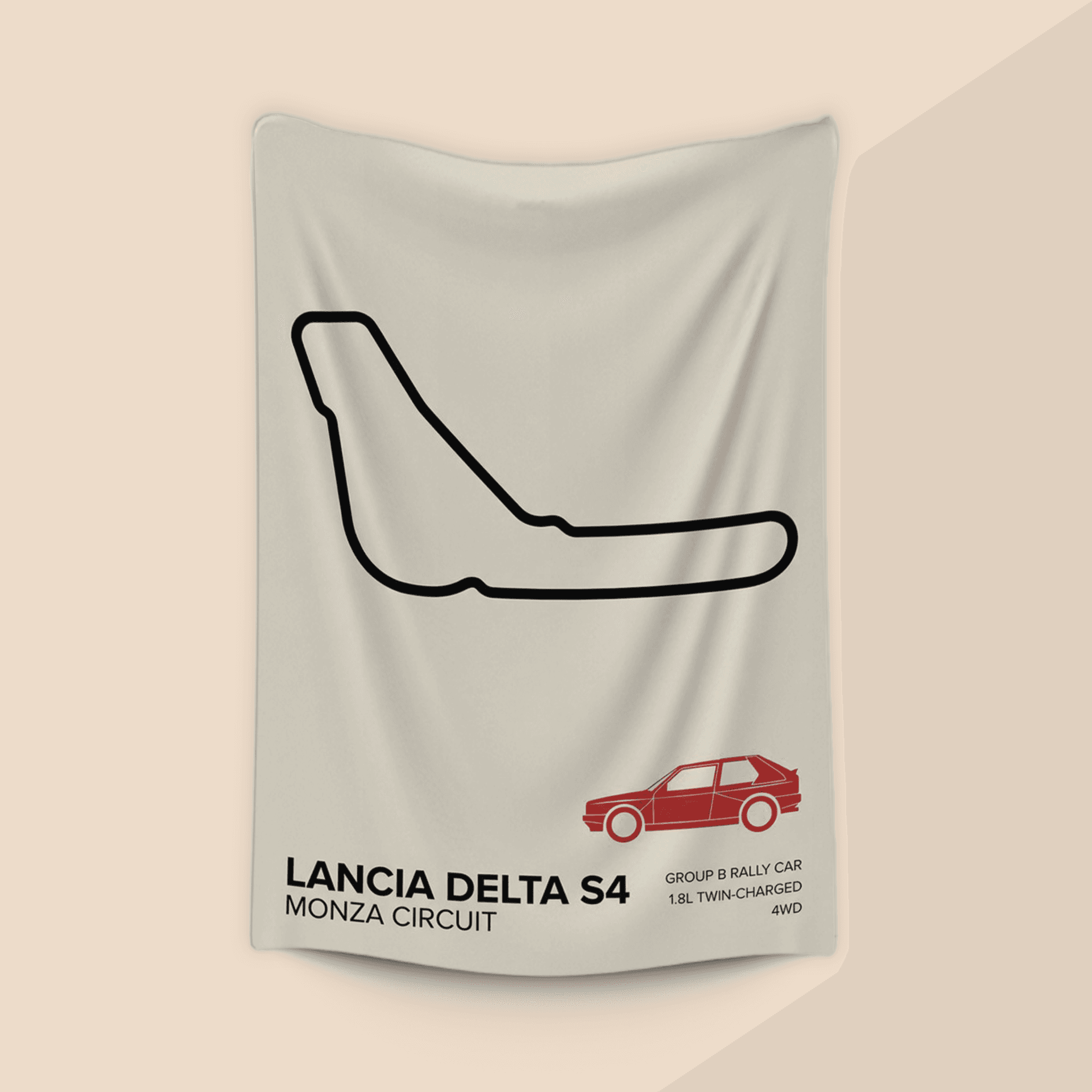 Lancia Delta S4 Monza Circuit Minimalist Art