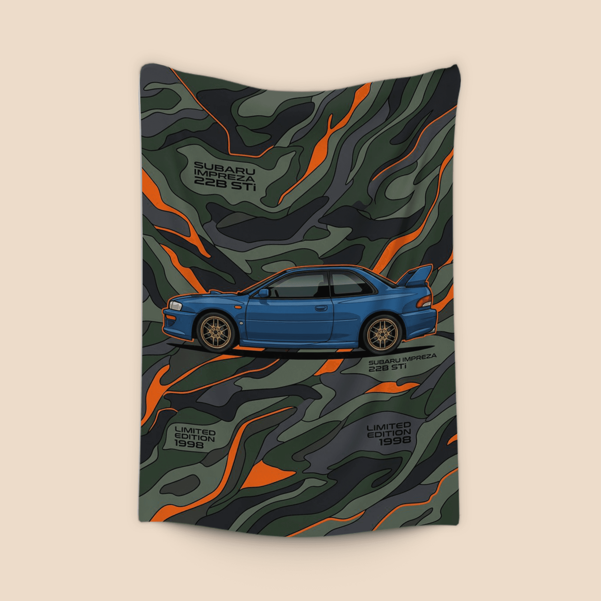 Subaru Impreza 22B STi Camouflage Wave Poster
