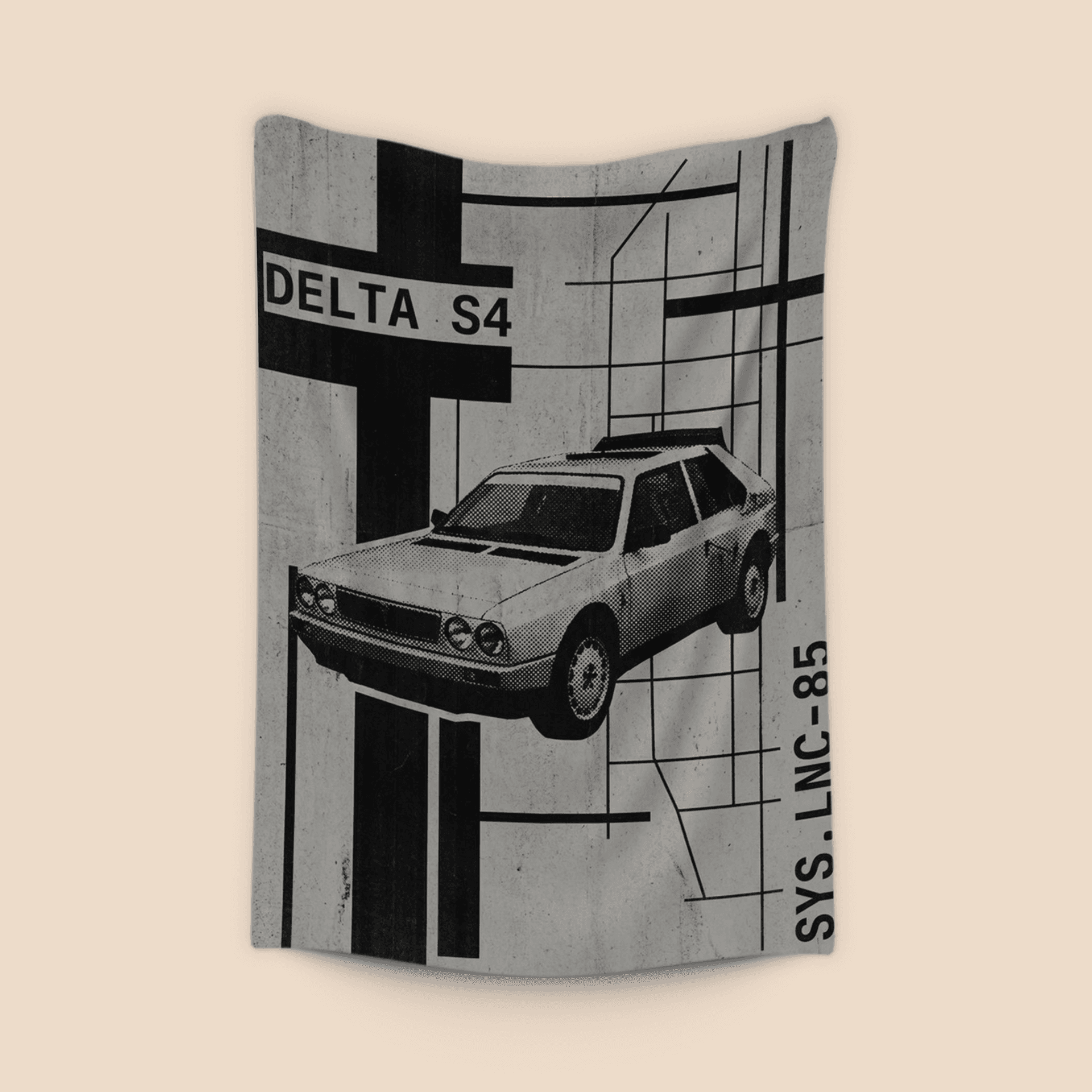 Lancia Delta S4 - Retro Technical Poster