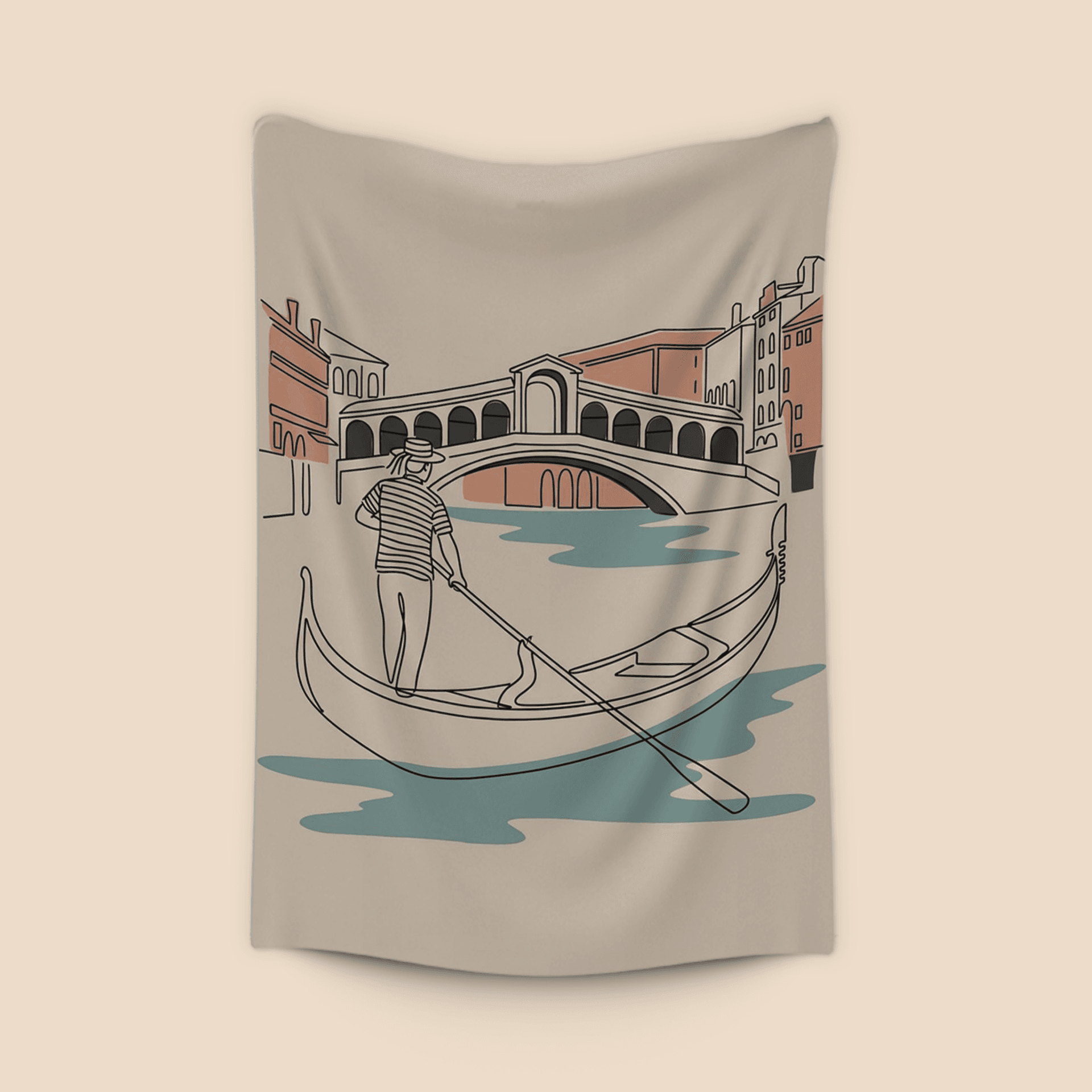 Venezia Lines: Minimalist Venetian Gondolier Art