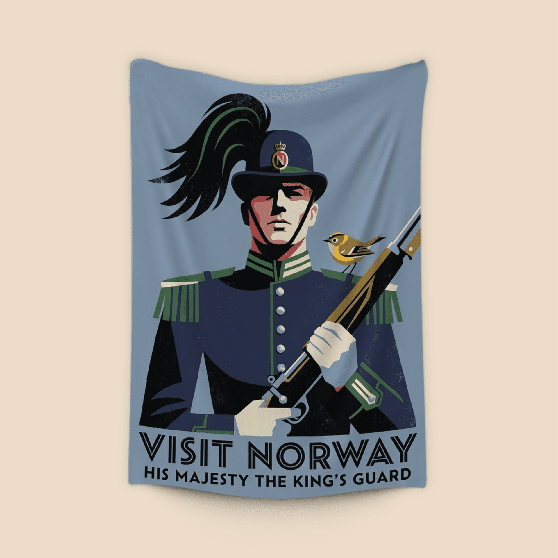 Visit Norway Retro Poster: His Majesty's King's Guard