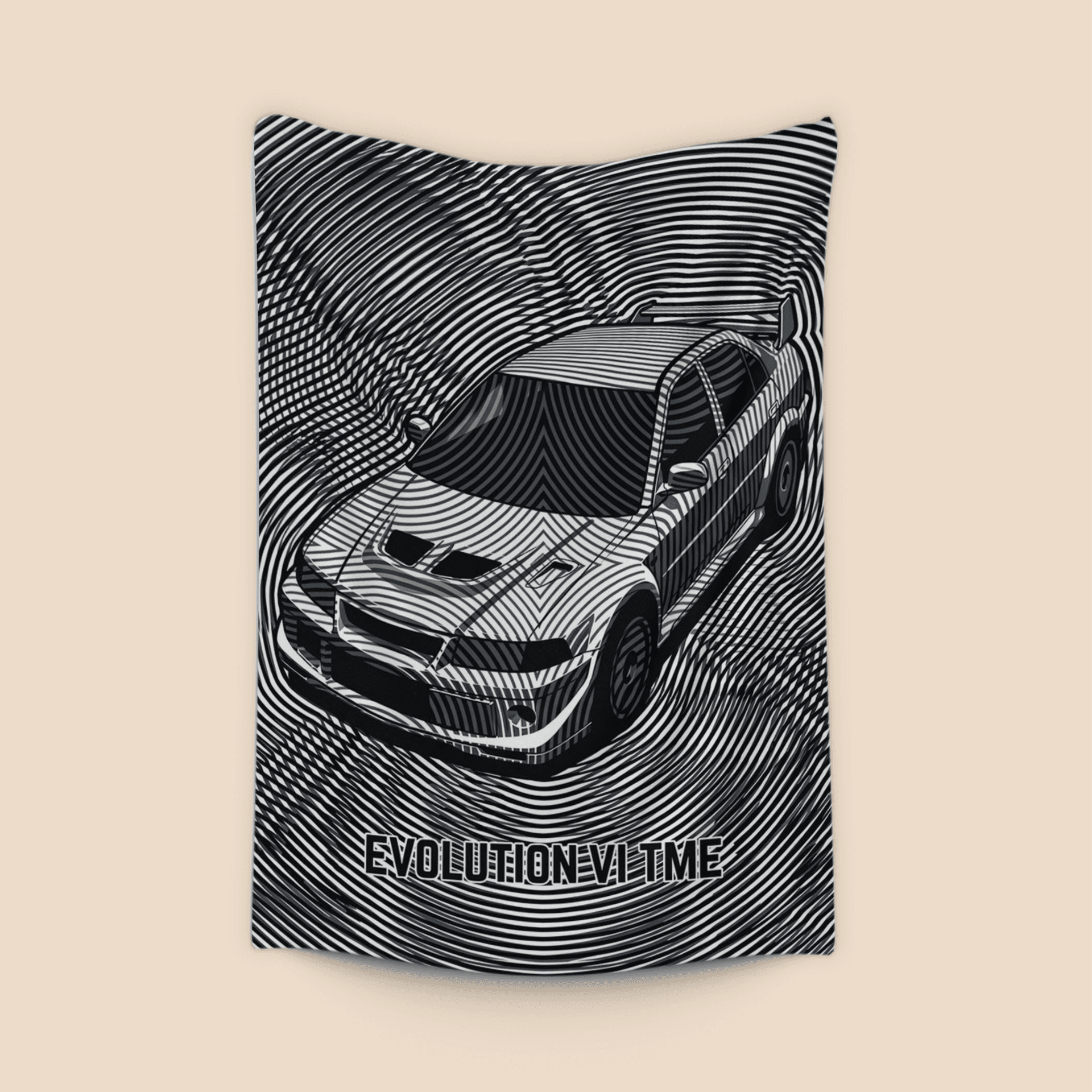 Mitsubishi Lancer Evolution VI TME Black and White Op Art
