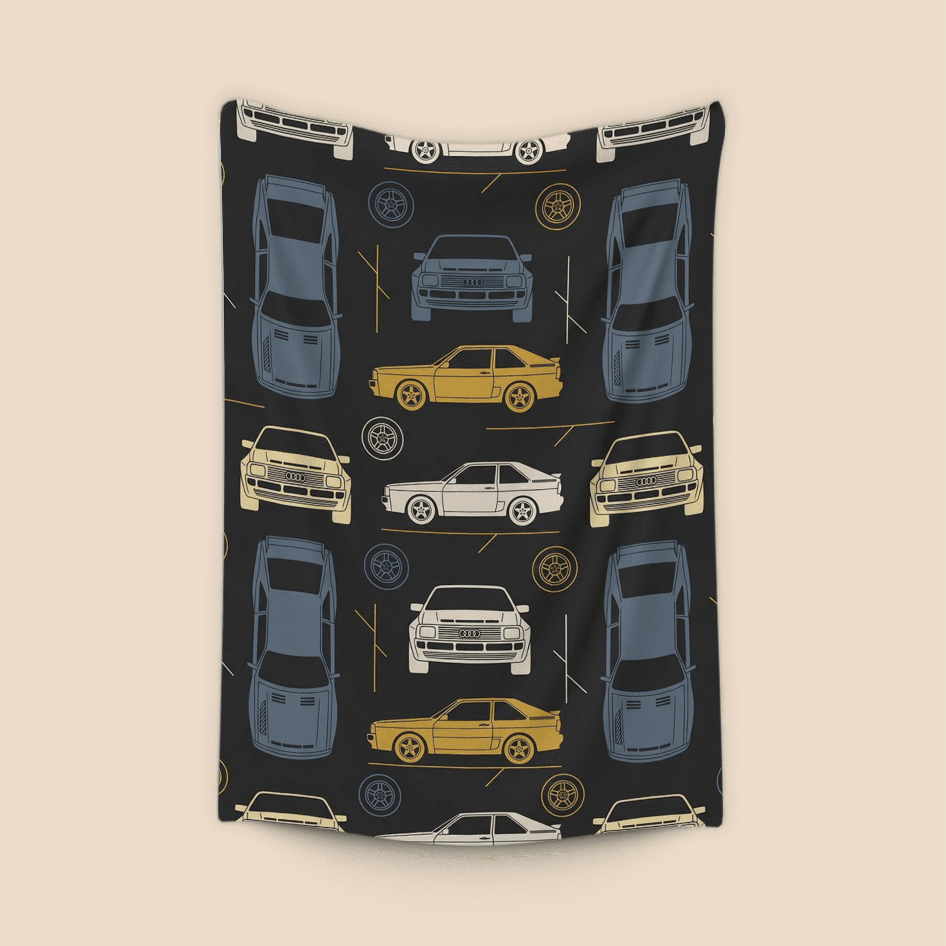 Audi Quattro Retro Seamless Pattern Art