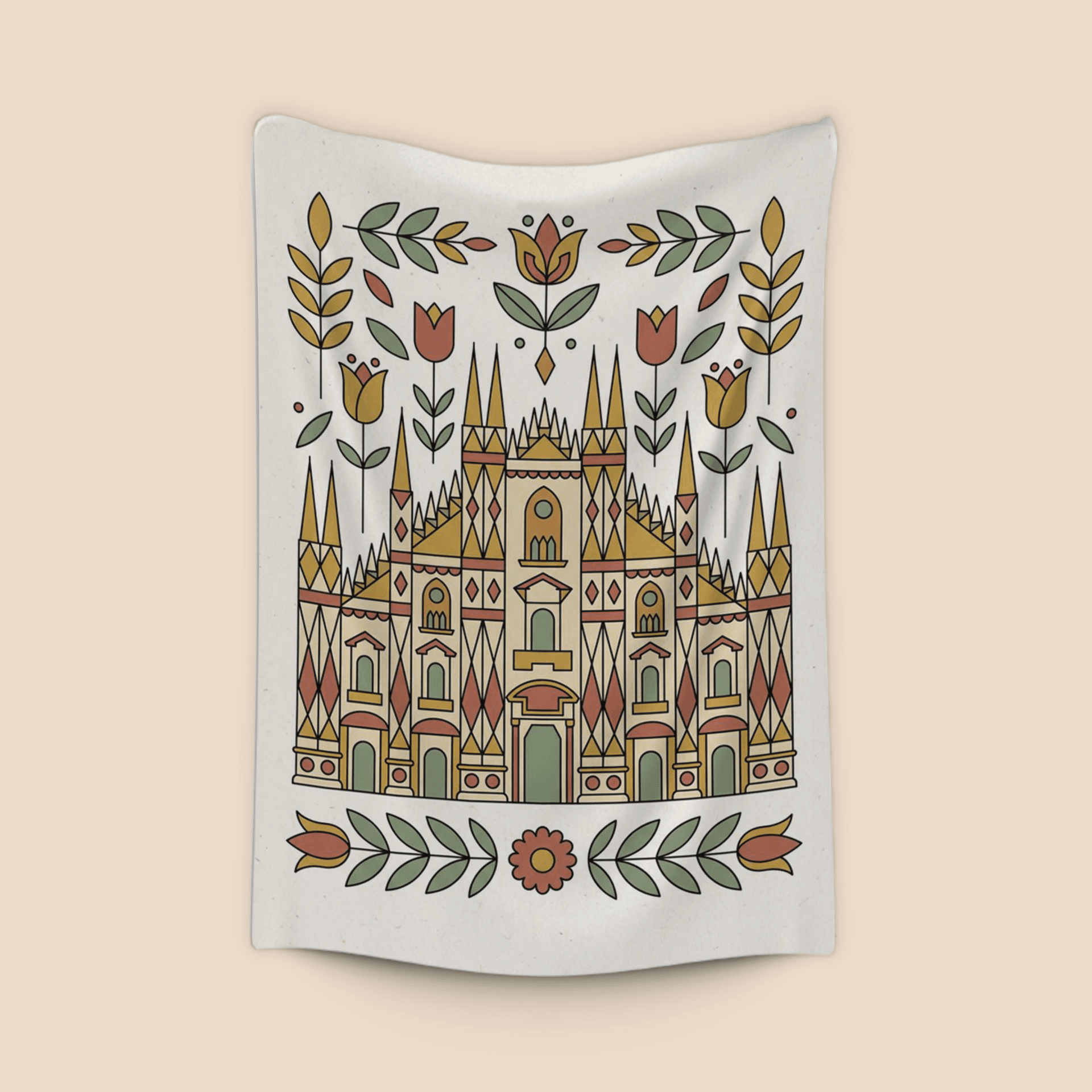 Duomo di Milano Folk Art Motif
