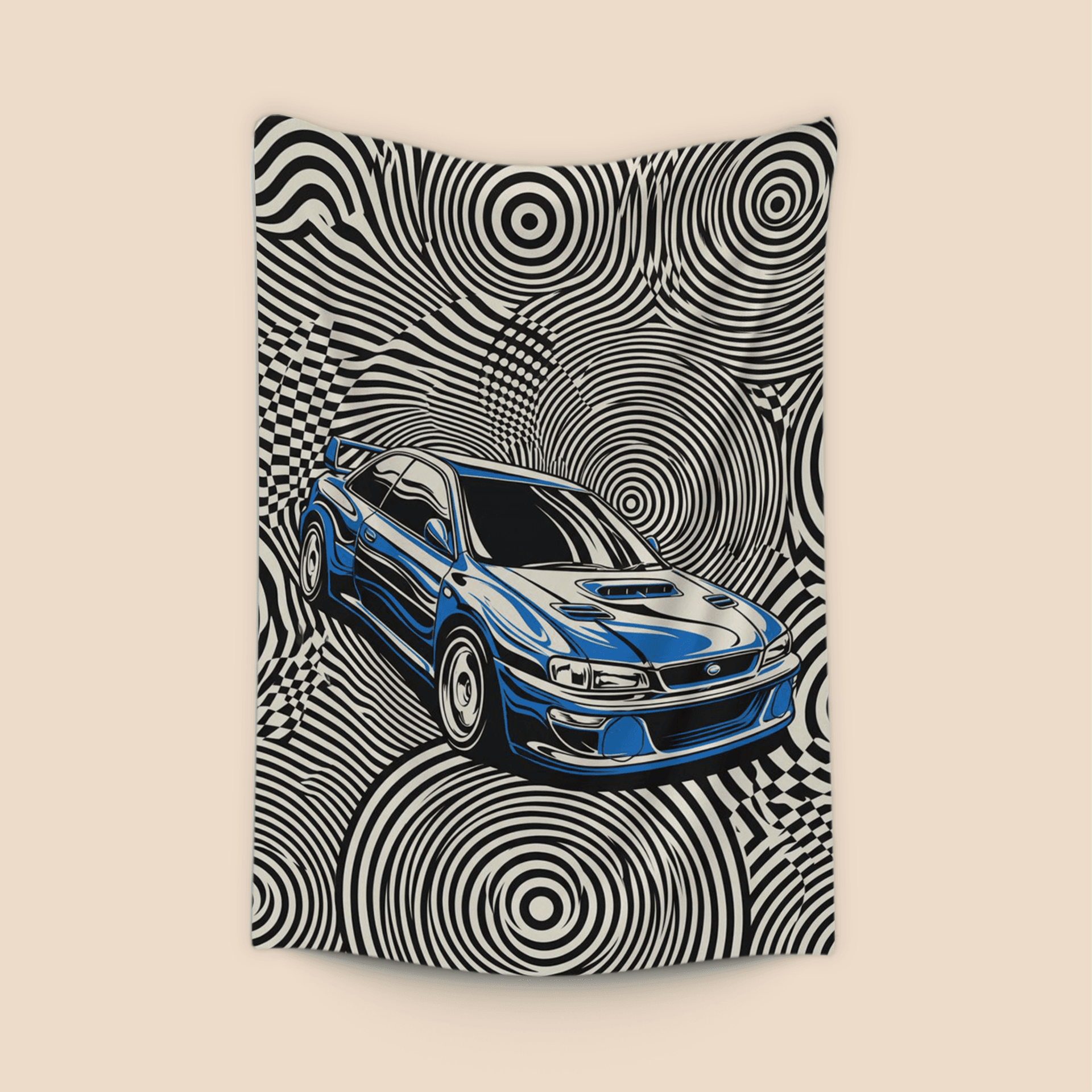 Hypnotic STi - Subaru Impreza 22B Op Art Poster