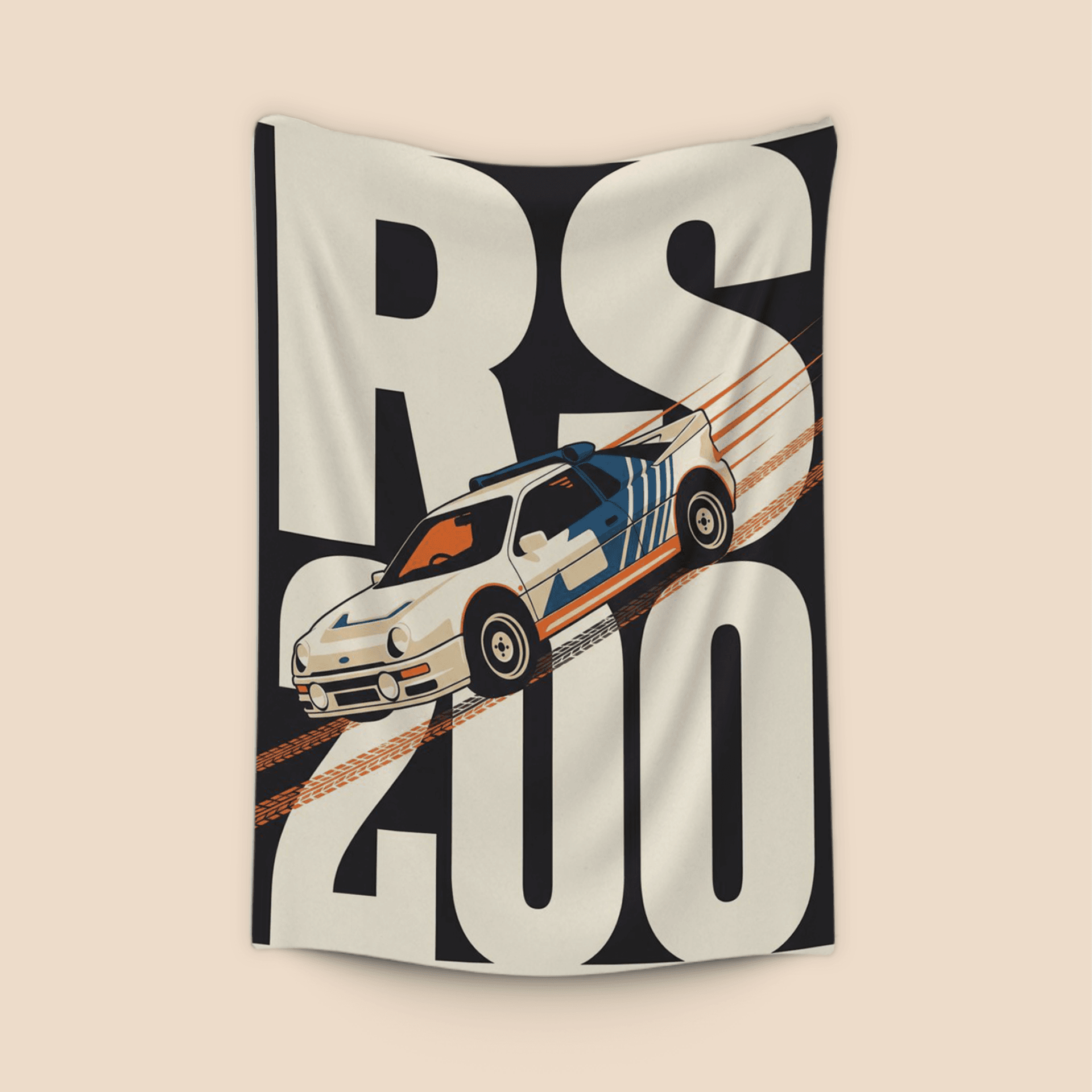 Ford RS200 Typographic Retro Art