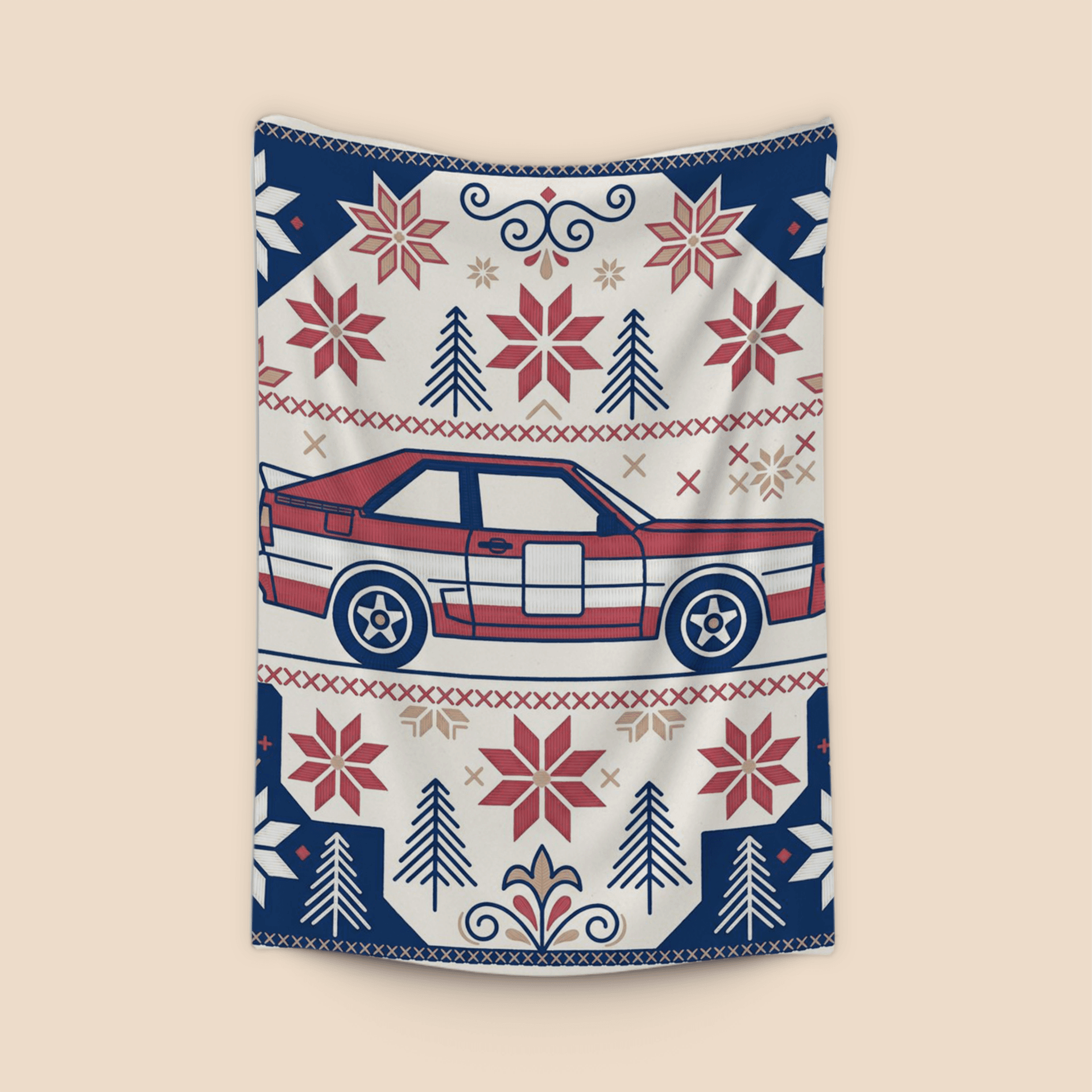 Audi Quattro Nordic Holiday Knit Pattern Art
