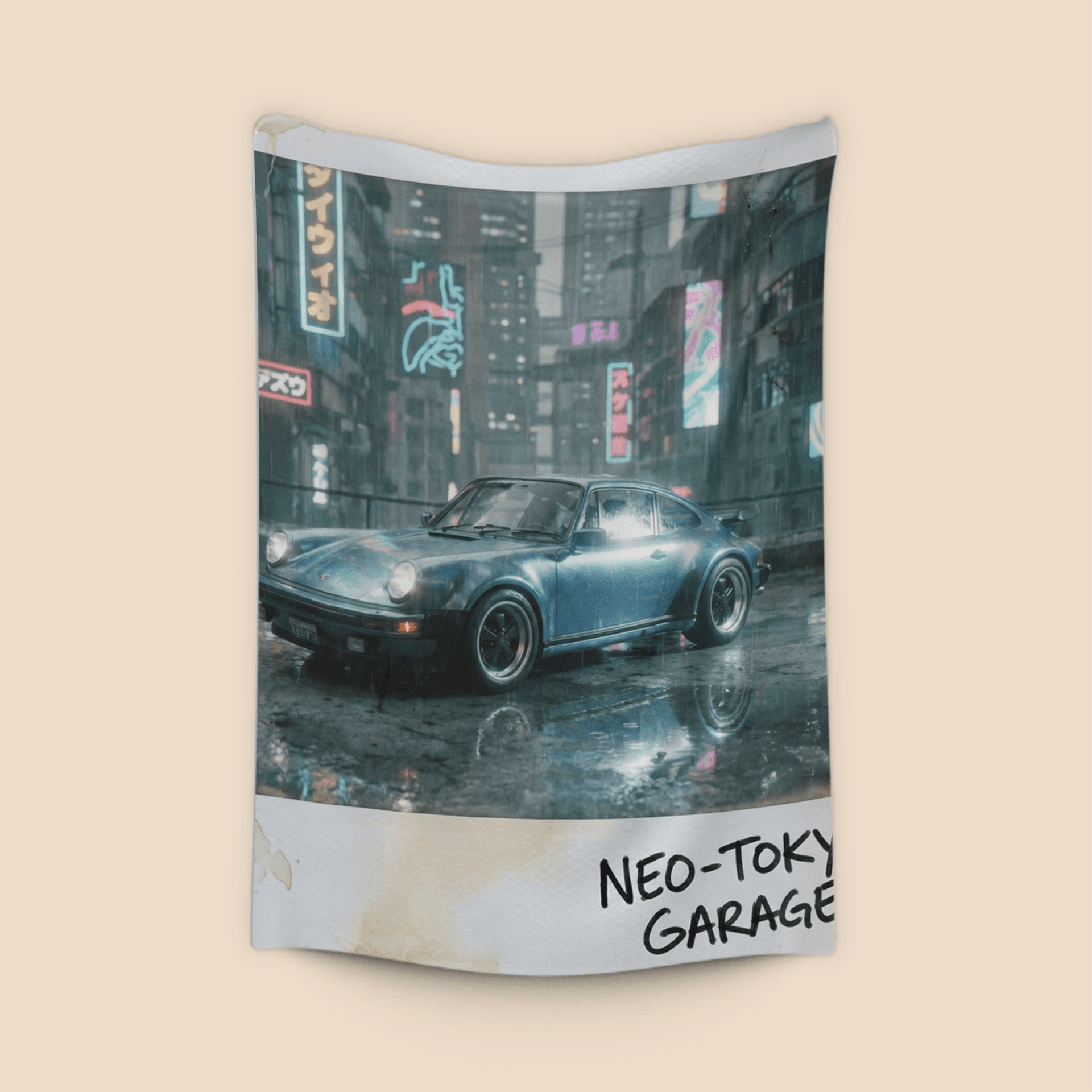 Neo-Tokyo Garage: Classic Porsche 911 Polaroid