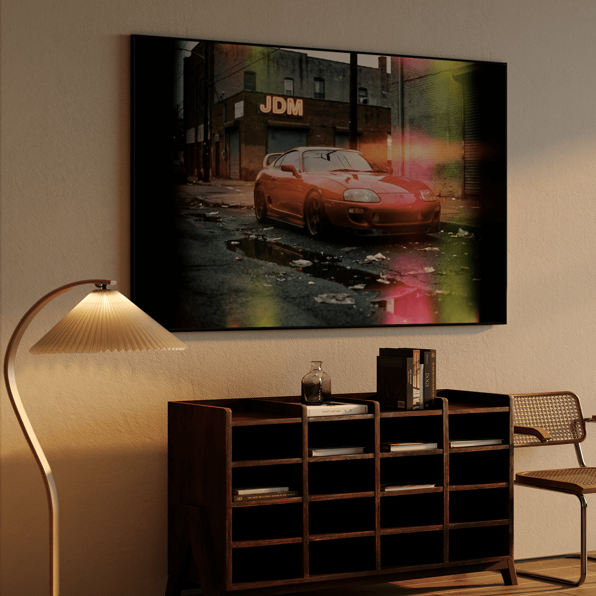 Red Supra JDM Alleyway Golden Hour