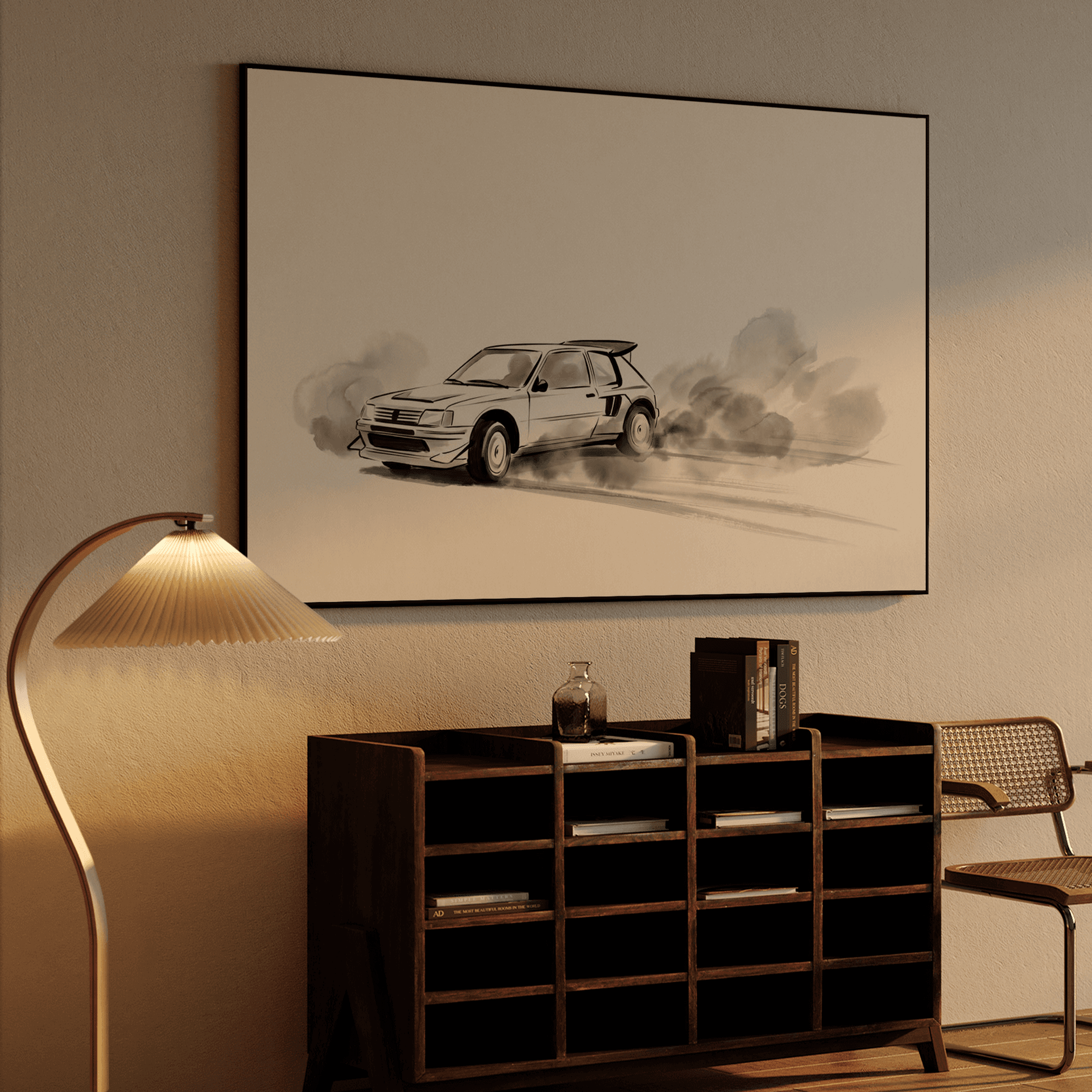Peugeot 205 T16 Sumi-e Ink Wash