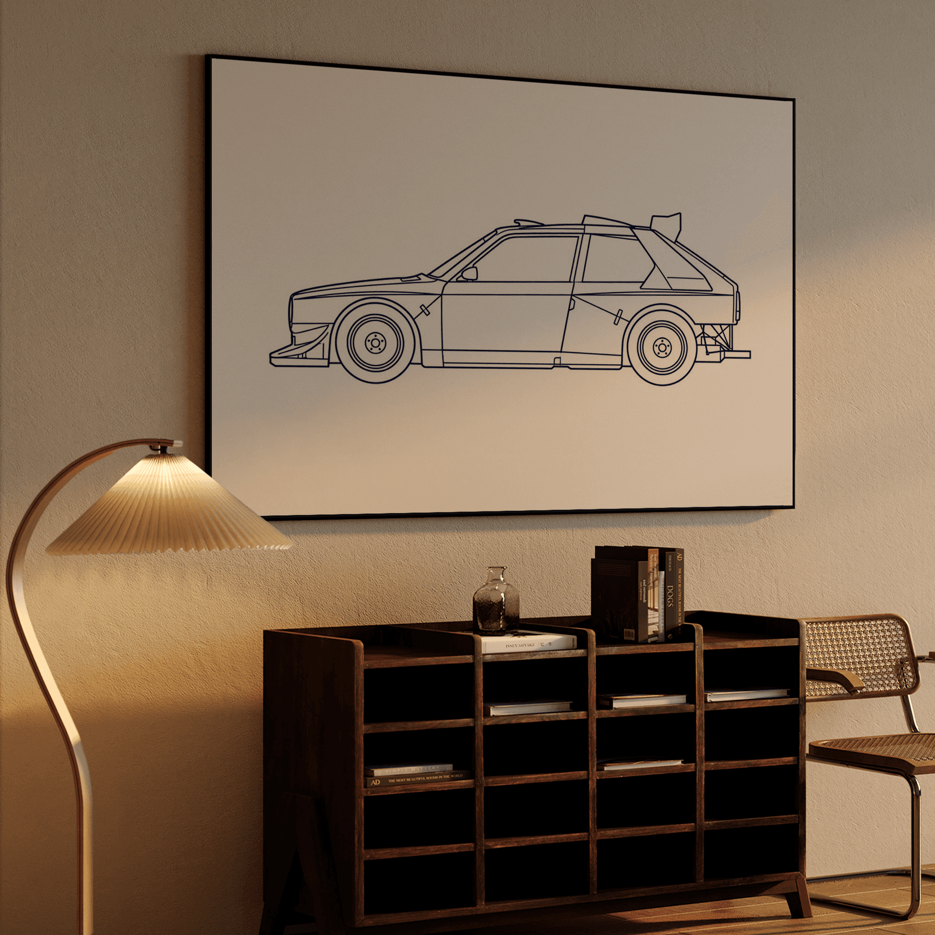 Peugeot 205 T16: Minimalist Line Art