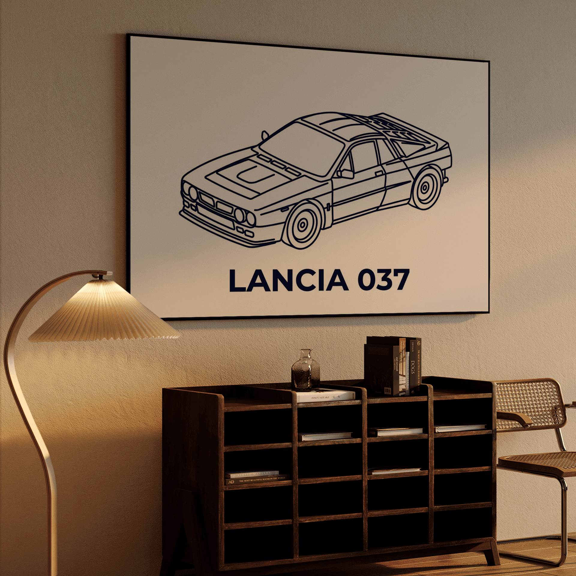Lancia 037 Minimalist Line Art