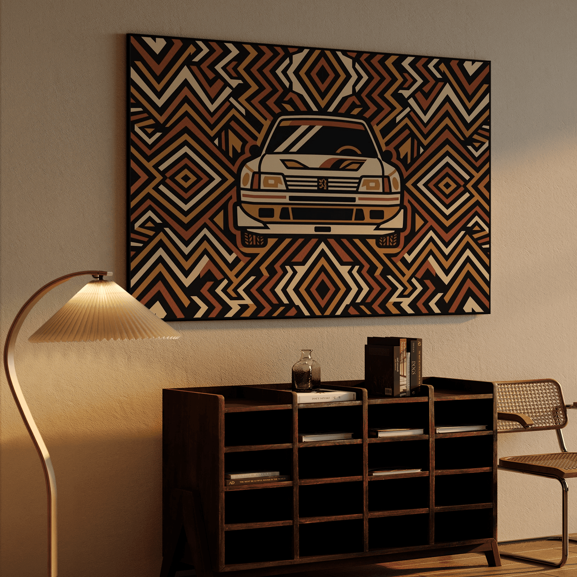 Peugeot 205 T16 Geometric Pattern Art