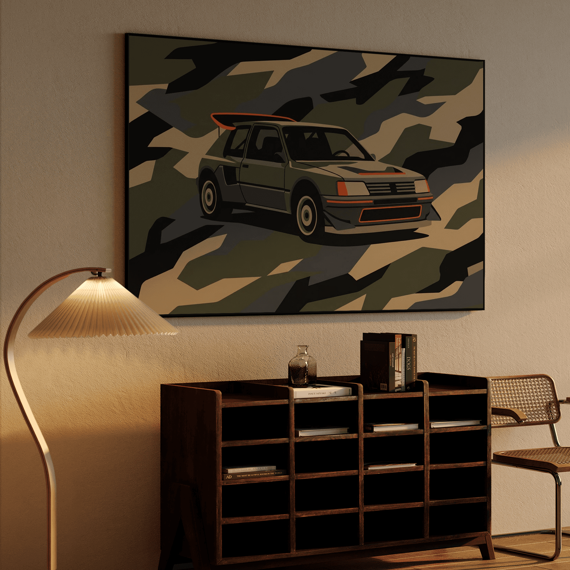 Peugeot 205 T16 Camouflage Flat Art