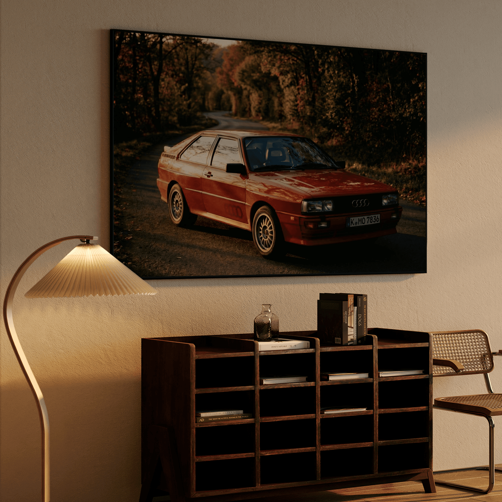 Audi Quattro Autumn Forest Road Golden Hour Portrait